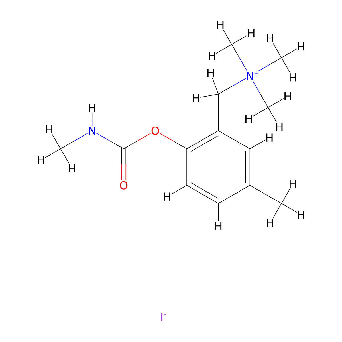 Ammonium, ((2-hydroxy-5-methyl)benzyl)trimethyl-, iodide, methylcarbamate molecular structure, CAS 64046-29-3