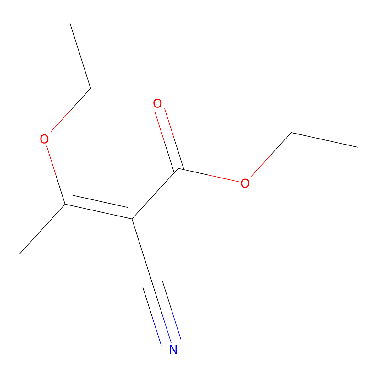 Acetic acid, cyano(ethoxyethylidene)-, ethyl ester molecular structure, CAS 64046-50-0