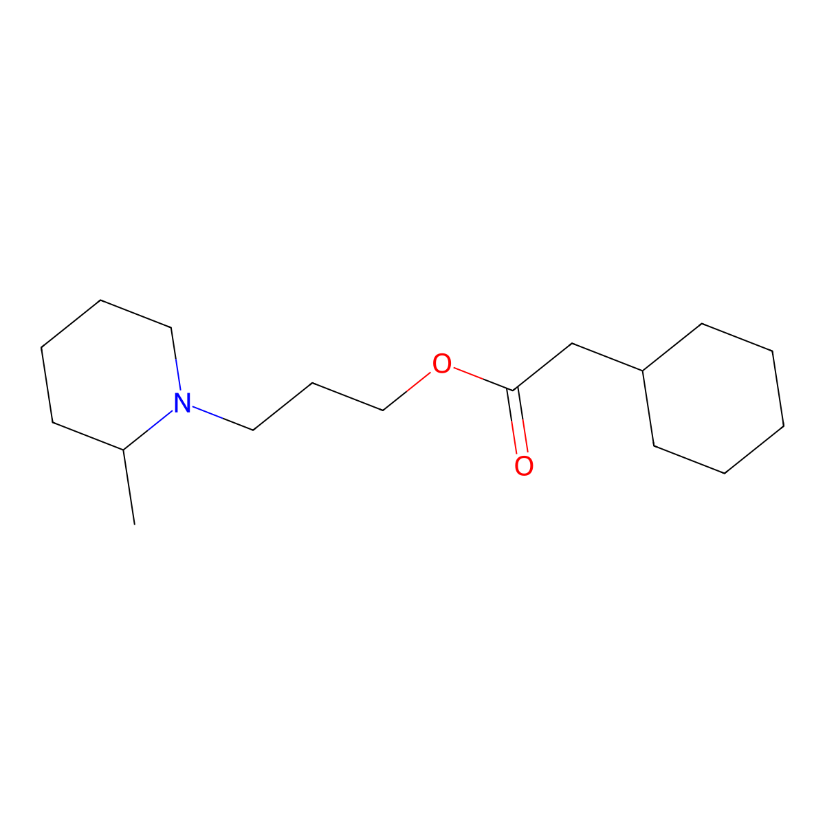 3-(2-Methylpiperidin-1-yl)propyl cyclohexylacetate molecular structure, CAS 64046-51-1