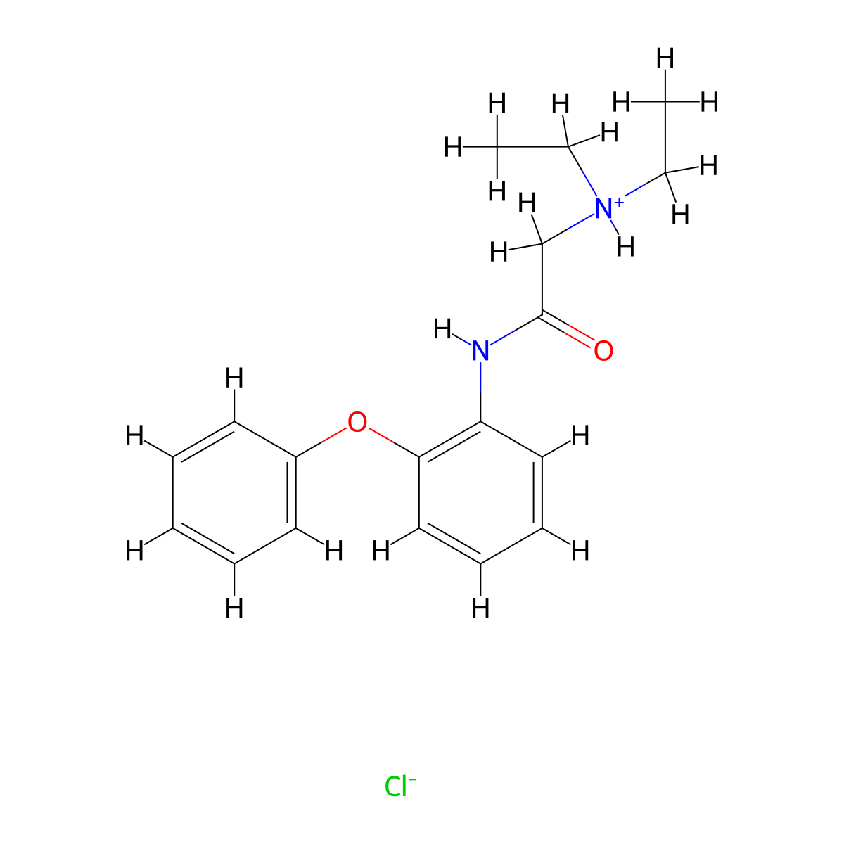 2-(Diethylamino)-N-(2-phenoxyphenyl)ethanimidic acid--hydrogen chloride (1/1) molecular structure, CAS 64046-54-4
