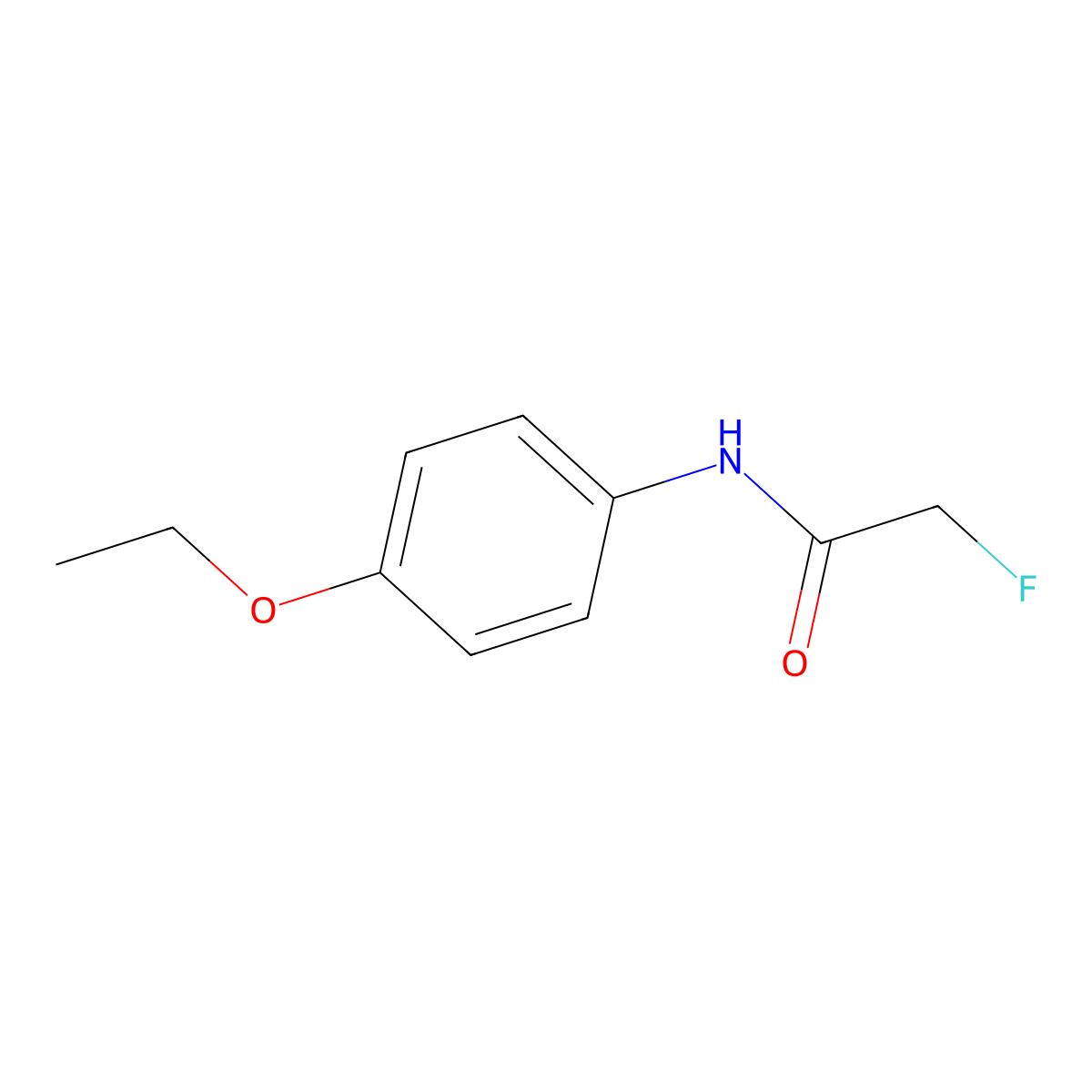 Acetanilide, p-ethoxy-2-fluoro- molecular structure, CAS 64046-57-7