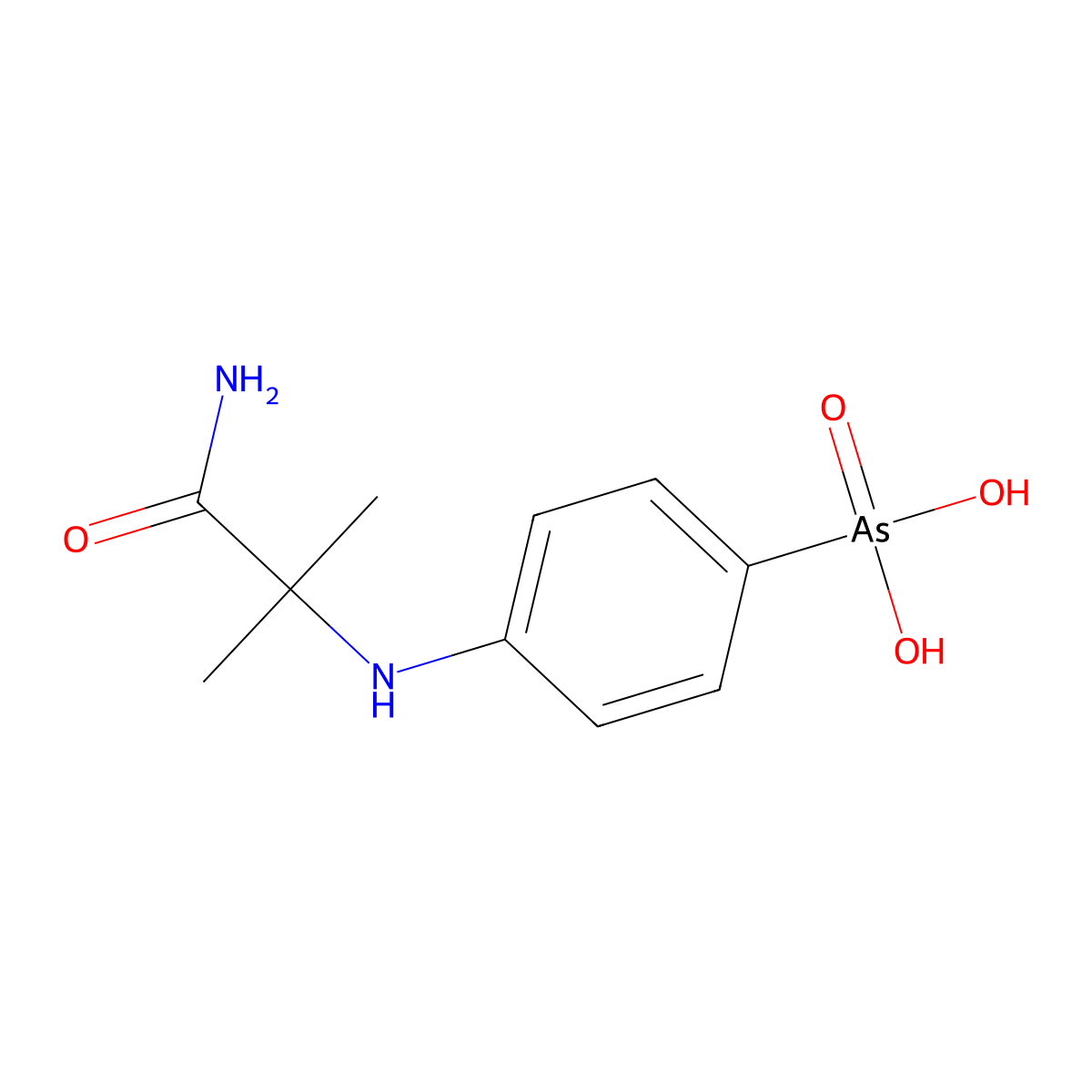 Arsanilic acid, N-((1-carbamoyl-1-methyl)ethyl)- molecular structure, CAS 64046-98-6