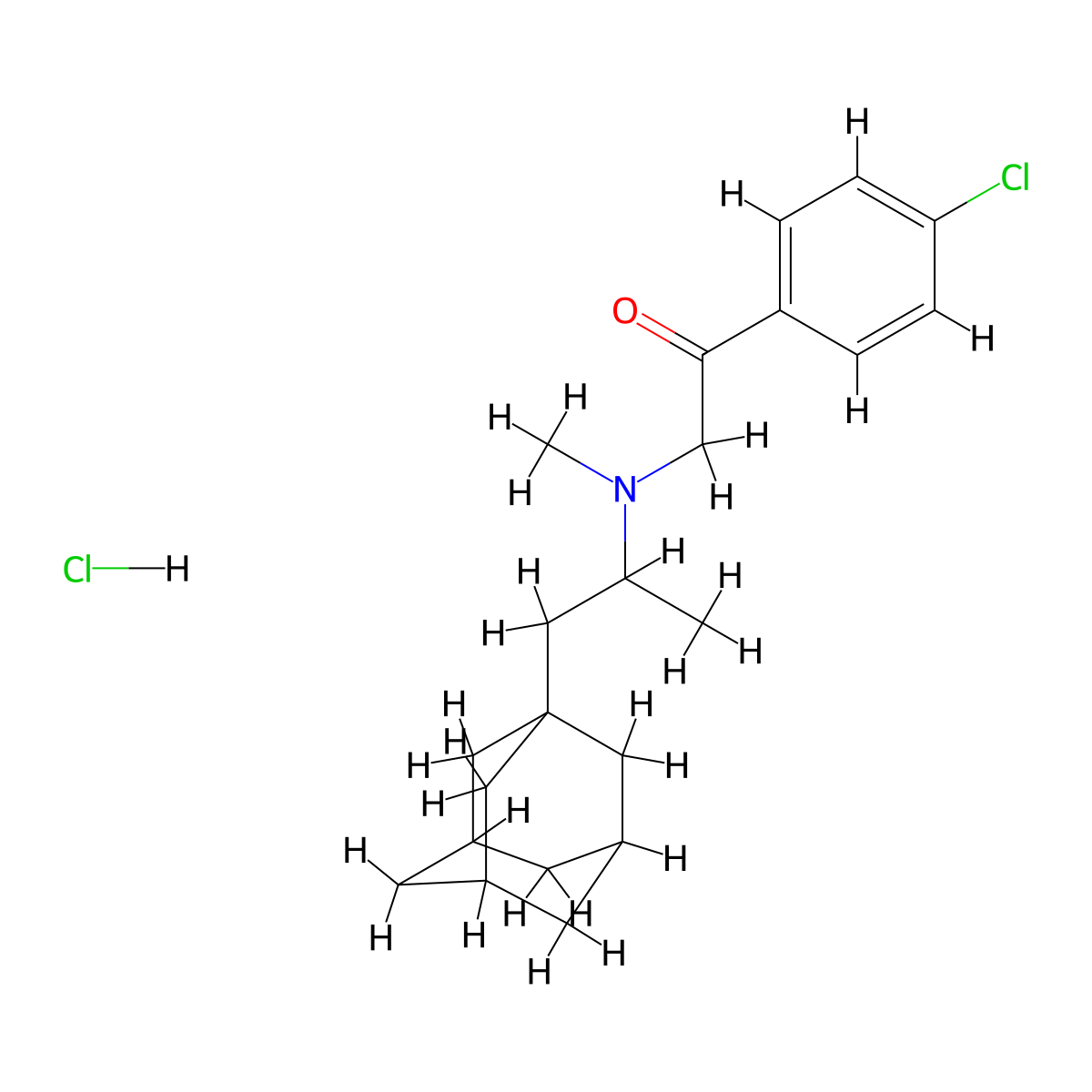 Adamantane, 1-(2-(N-(p-chlorophenacyl)-N-methyl)aminopropyl)-, hydrochloride molecular structure, CAS 64047-36-5