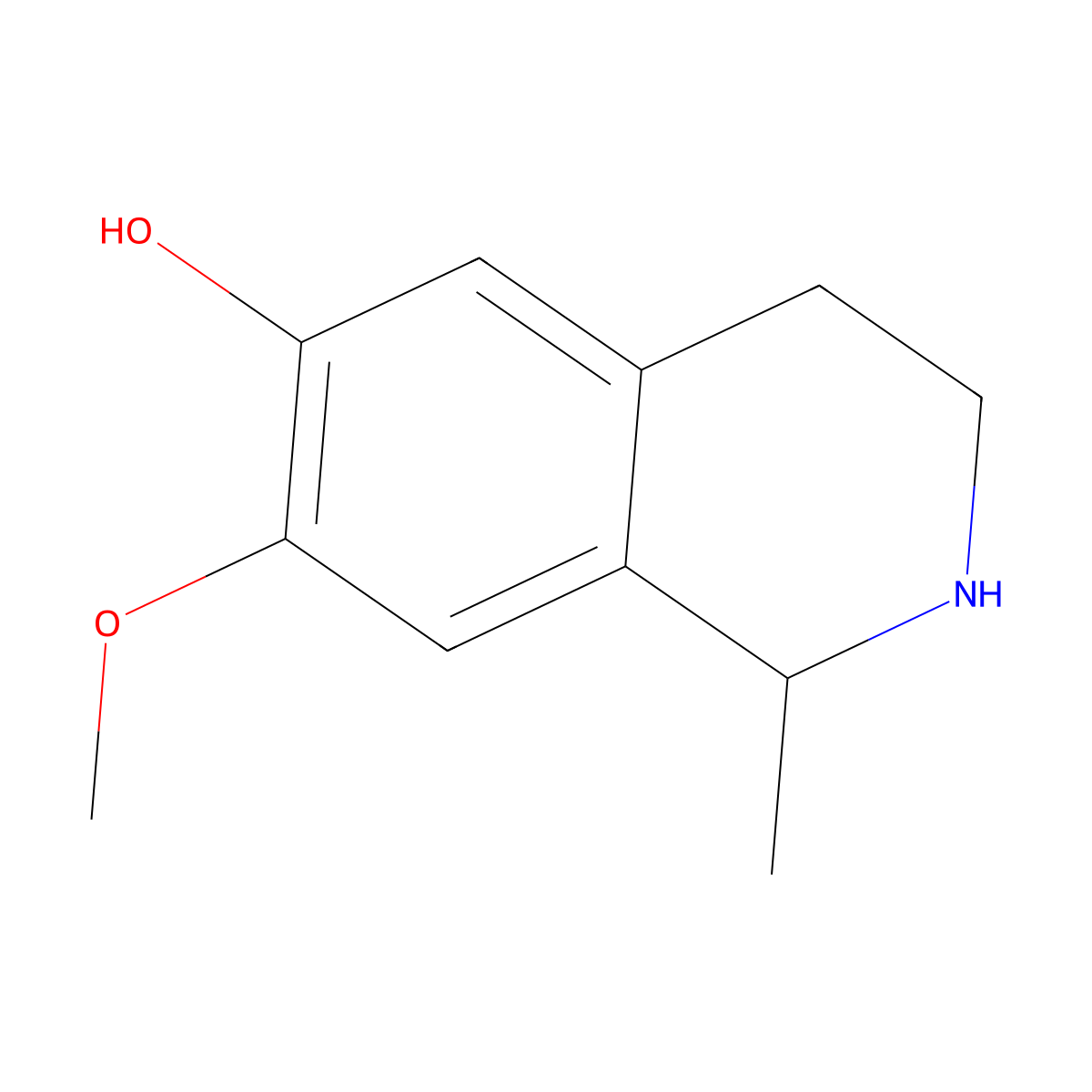 7-Methoxy-1-methyl-1,2,3,4-tetrahydroisoquinolin-6-ol molecular structure, CAS 64047-43-4