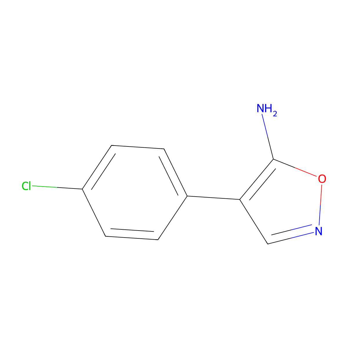 4-(4-Chlorophenyl)-5-isoxazolamine molecular structure, CAS 64047-49-0