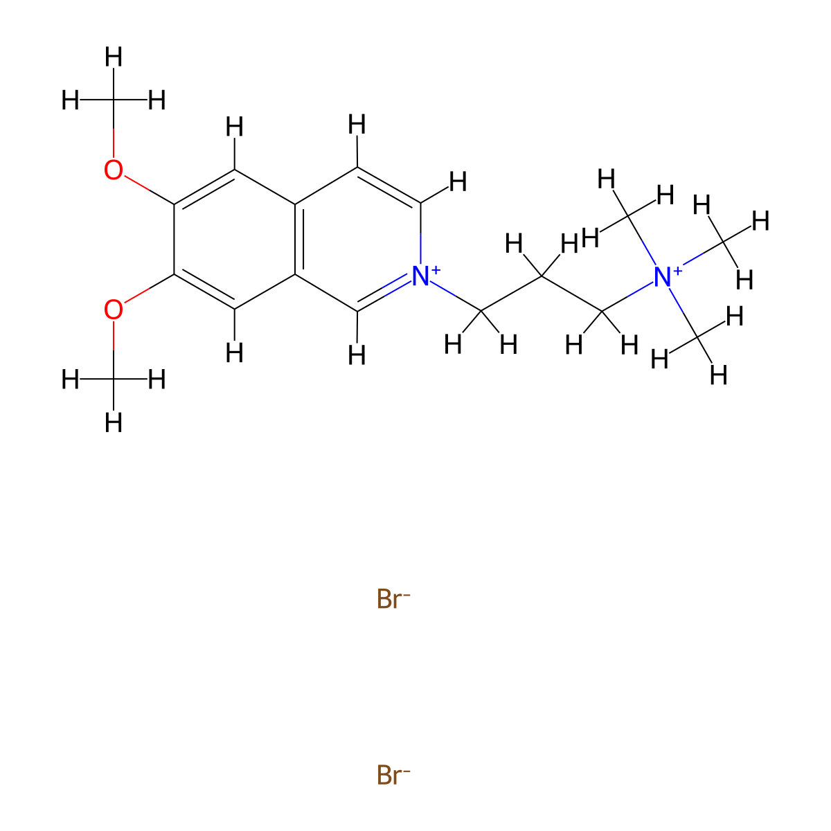 Isoquinolinium, 6,7-dimethoxy-2-(3-(trimethylammonio)propyl)-, dibromide molecular structure, CAS 64047-55-8