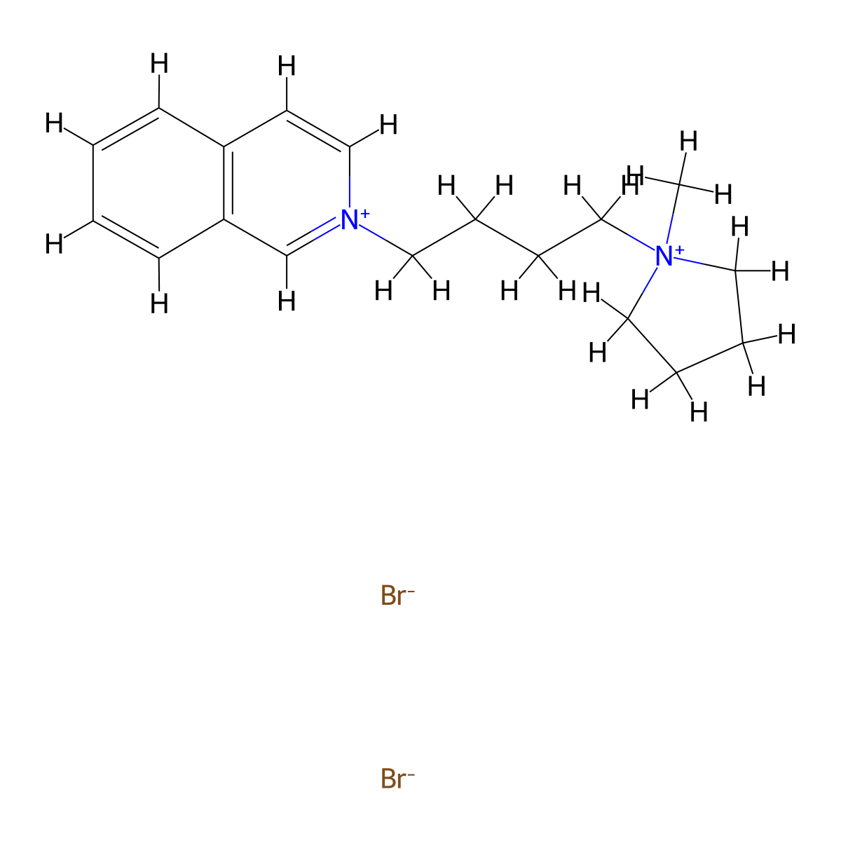 Isoquinolinium, 2-(4-(1-methylpyrrolidinio)butyl)-, dibromide molecular structure, CAS 64047-56-9