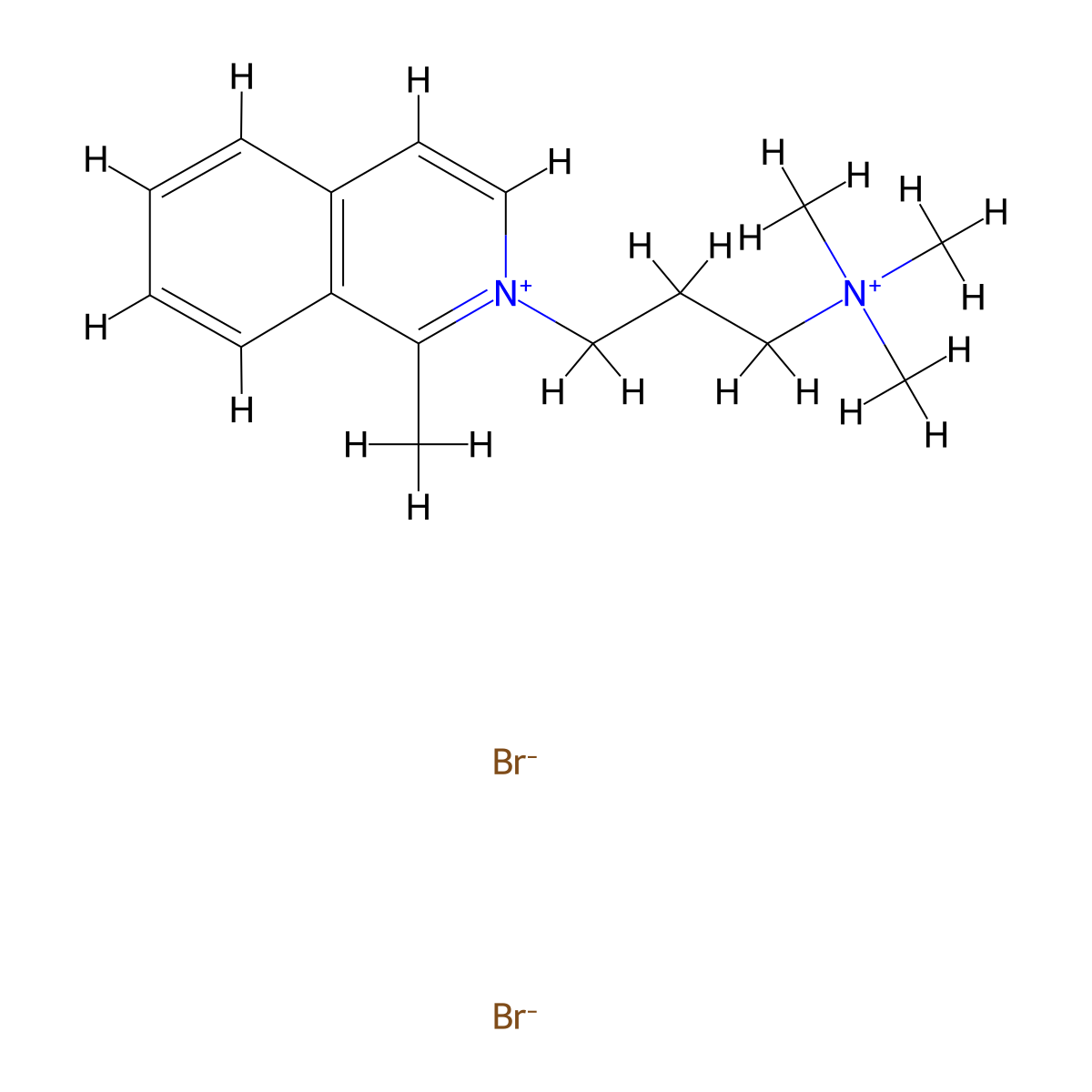 Isoquinolinium, 1-methyl-2-(3-(trimethylammonio)propyl)-, dibromide molecular structure, CAS 64047-58-1