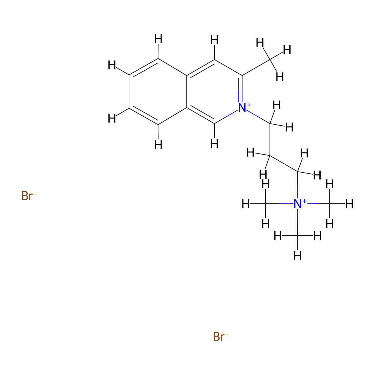 Isoquinolinium, 3-methyl-2-(3-(trimethylammonio)propyl)-, dibromide molecular structure, CAS 64047-59-2