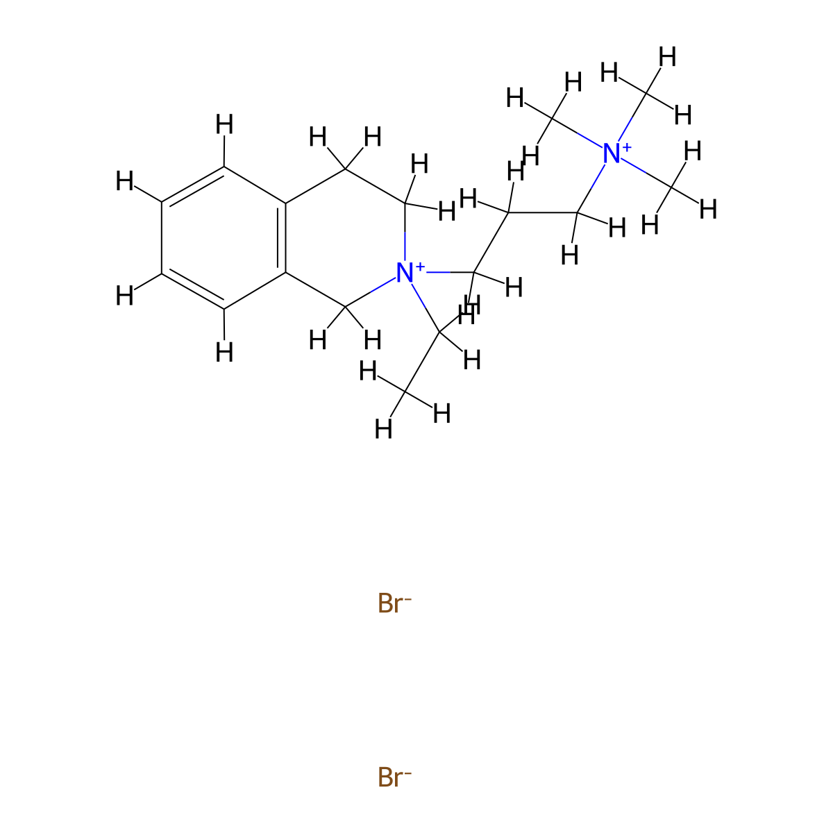 Isoquinolinium, 1,2,3,4-tetrahydro-2-ethyl-2-(3-(trimethylammonio)propyl)-, dibromide molecular structure, CAS 64047-65-0