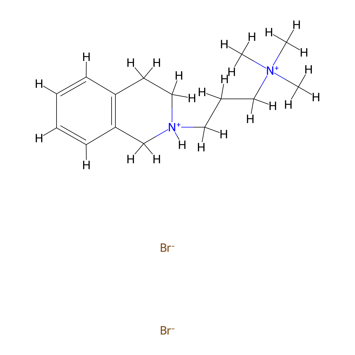 Isoquinolinium, 1,2,3,4-tetrahydro-2-(3-(trimethylammonio)propyl)-, dibromide molecular structure, CAS 64047-68-3