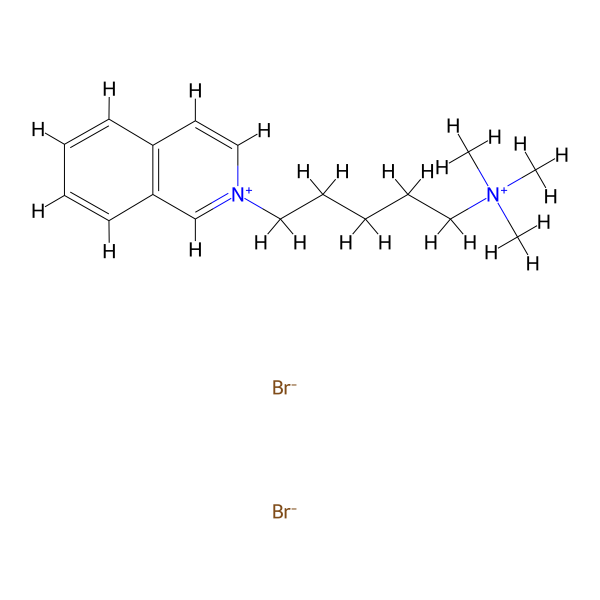 Isoquinolinium, 2-(5-(trimethylammonio)pentyl)-, dibromide molecular structure, CAS 64047-70-7
