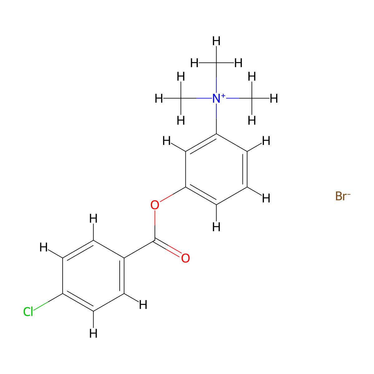 Ammonium, 3-(p-chlorobenzoyloxy)phenyltrimethyl-, bromide molecular structure, CAS 64048-27-7