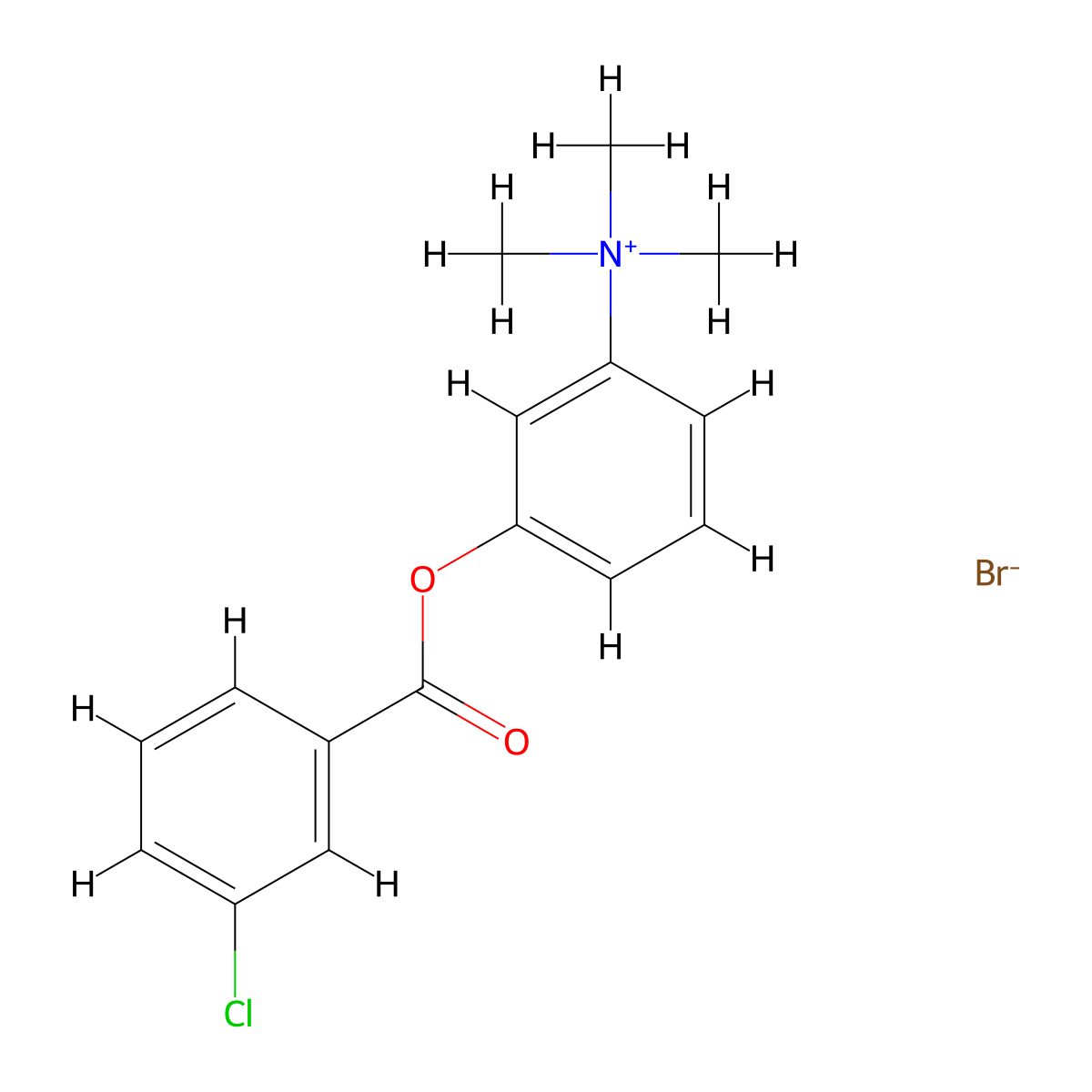 Ammonium, 3-(m-chlorobenzoyloxy)phenyltrimethyl-, bromide molecular structure, CAS 64048-28-8