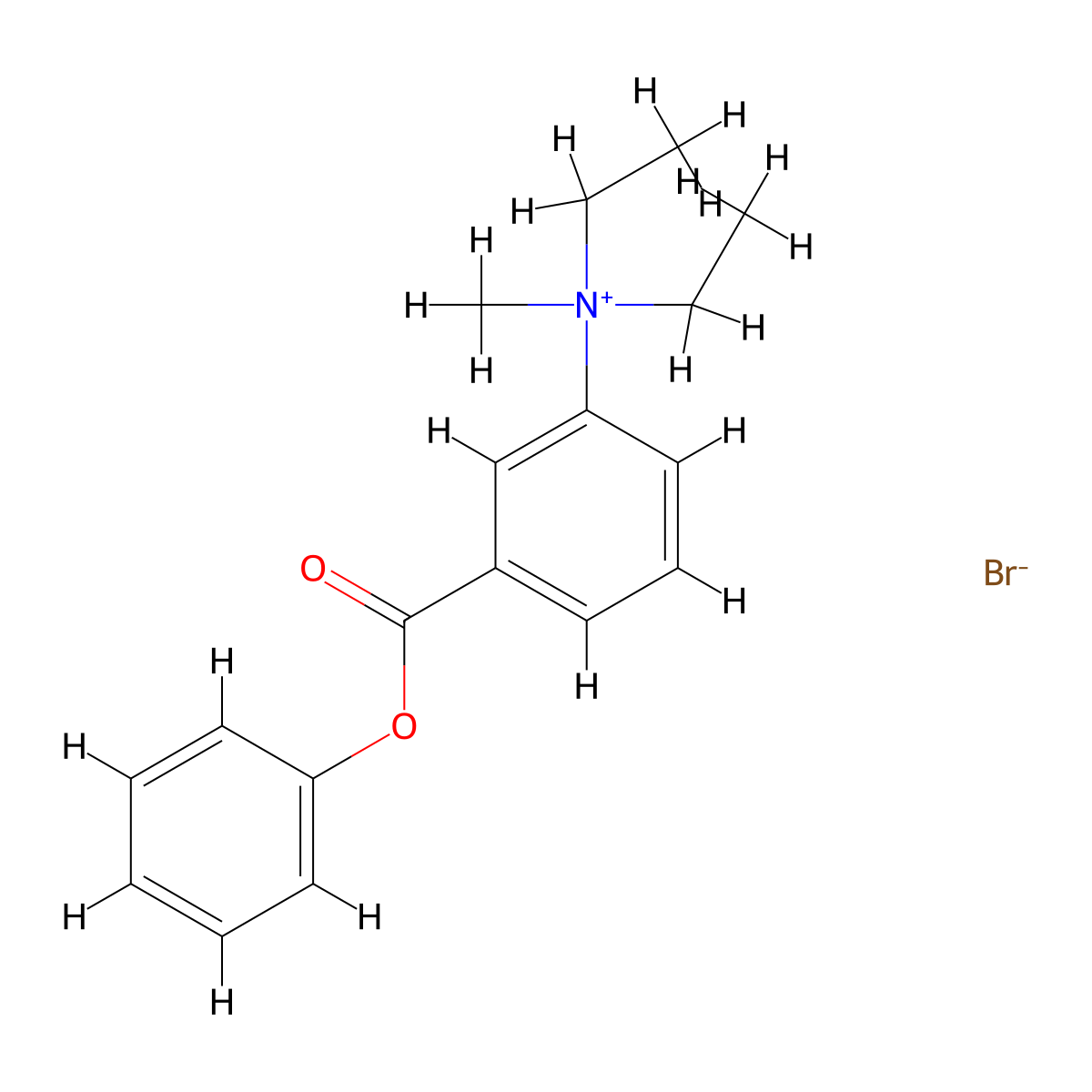 Ammonium, (3-benzoyloxy)phenyldiethylmethyl-, bromide molecular structure, CAS 64048-36-8