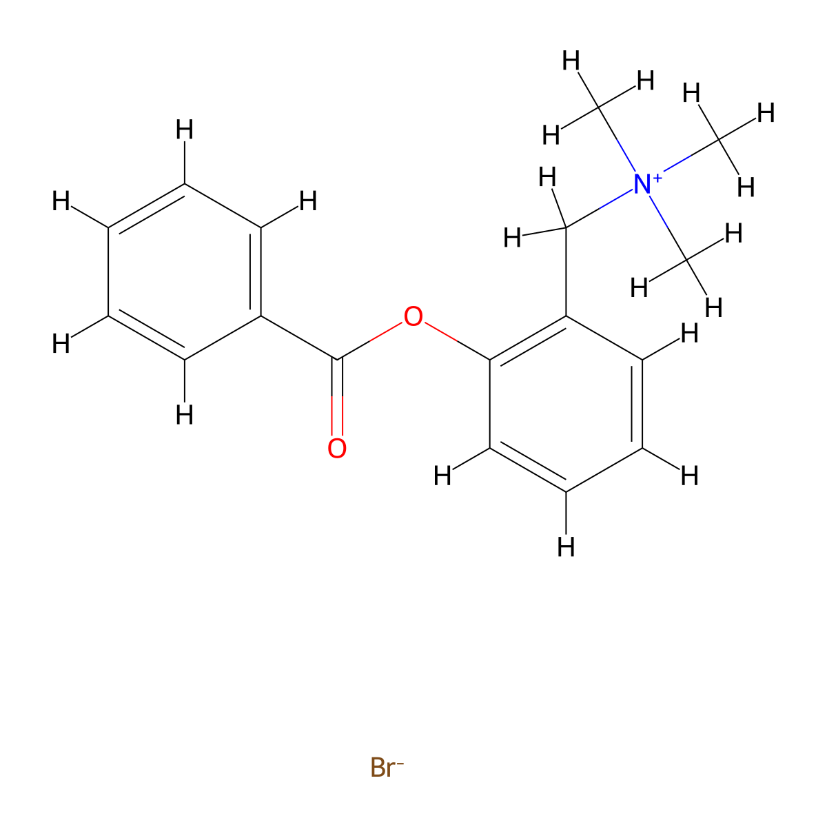 Ammonium, (2-benzoyloxy)benzyltrimethyl-, bromide molecular structure, CAS 64048-39-1