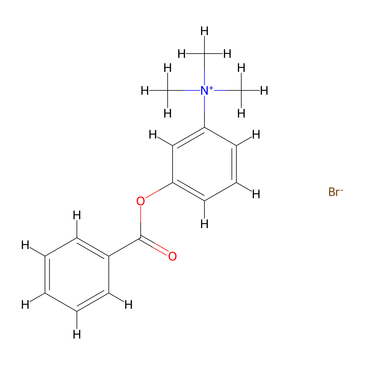 3-(Benzoyloxy)-N,N,N-trimethylanilinium bromide molecular structure, CAS 64048-40-4