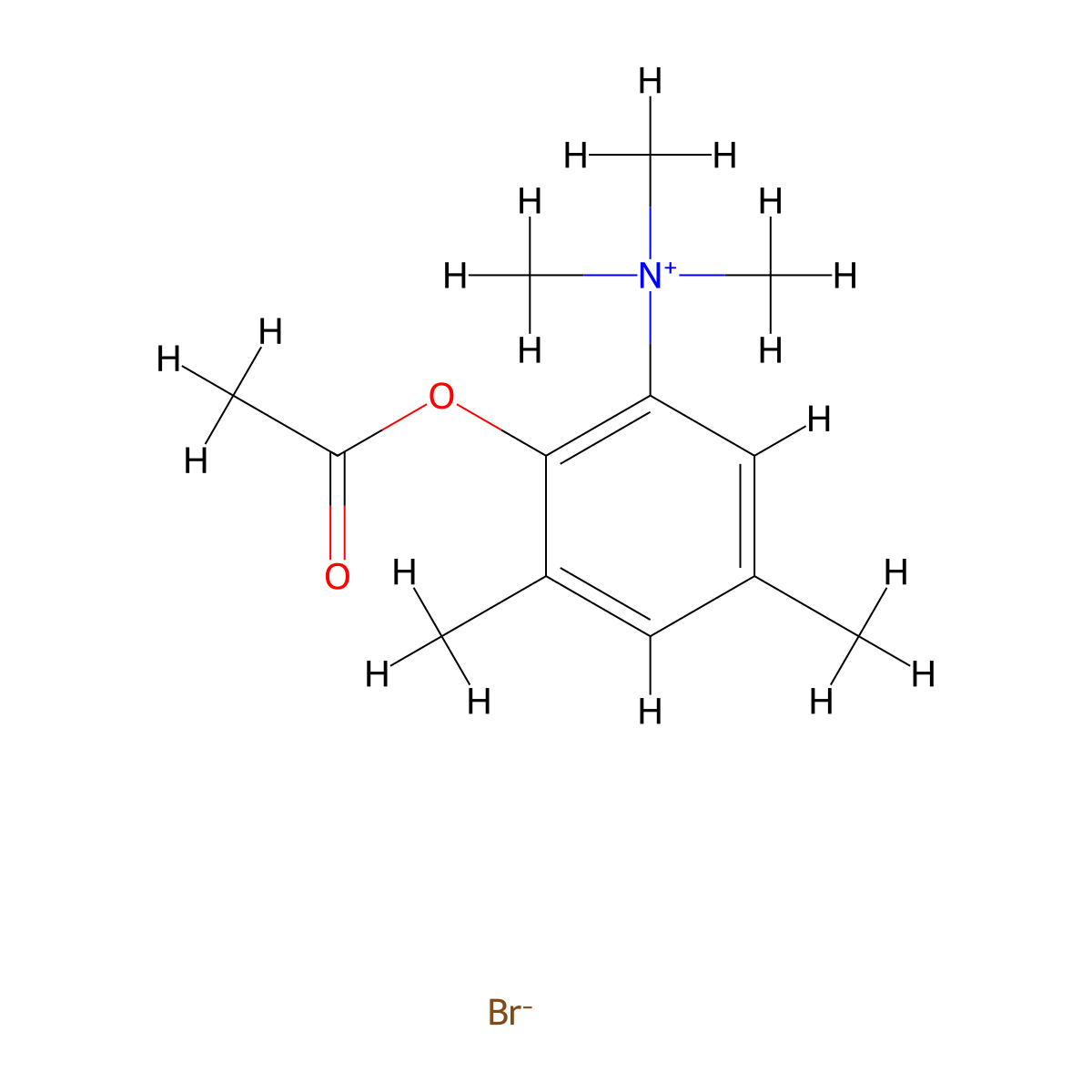 2-(Acetyloxy)-N,N,N,3,5-pentamethylanilinium bromide molecular structure, CAS 64048-54-0
