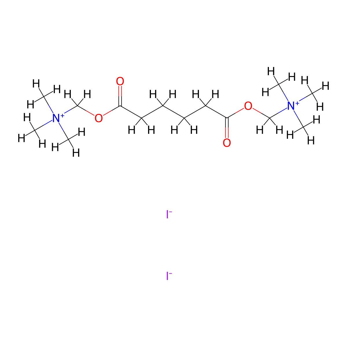Ammonium, adipoyldioxymethylbis(trimethyl-, diiodide molecular structure, CAS 64048-56-2