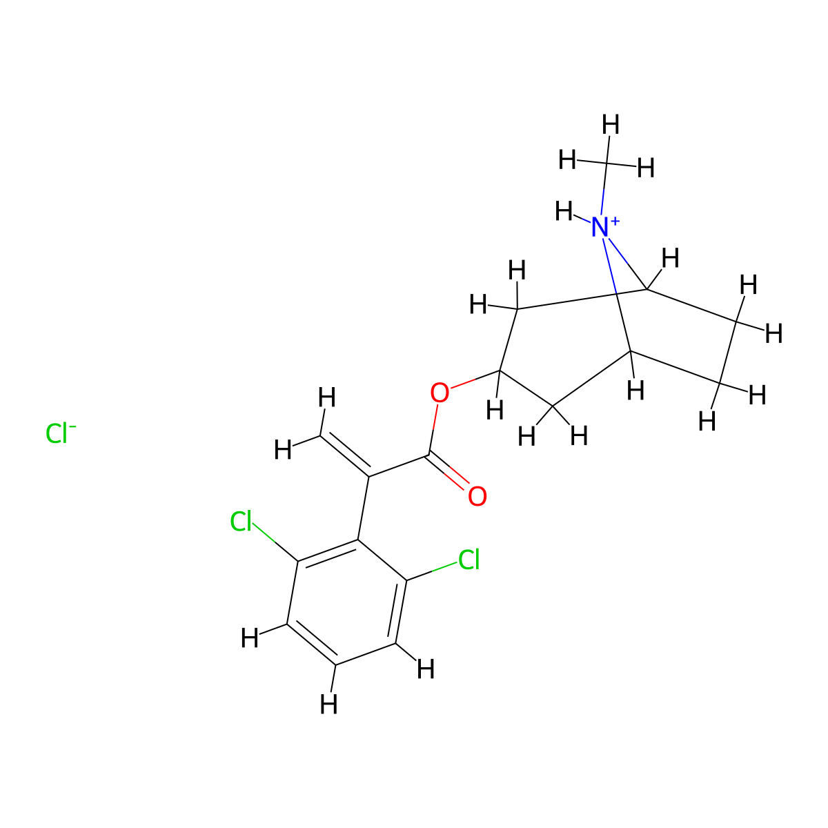 Atropic acid, 2',6'-dichloro-, 3-tropanyl ester, hydrochloride molecular structure, CAS 64048-75-5