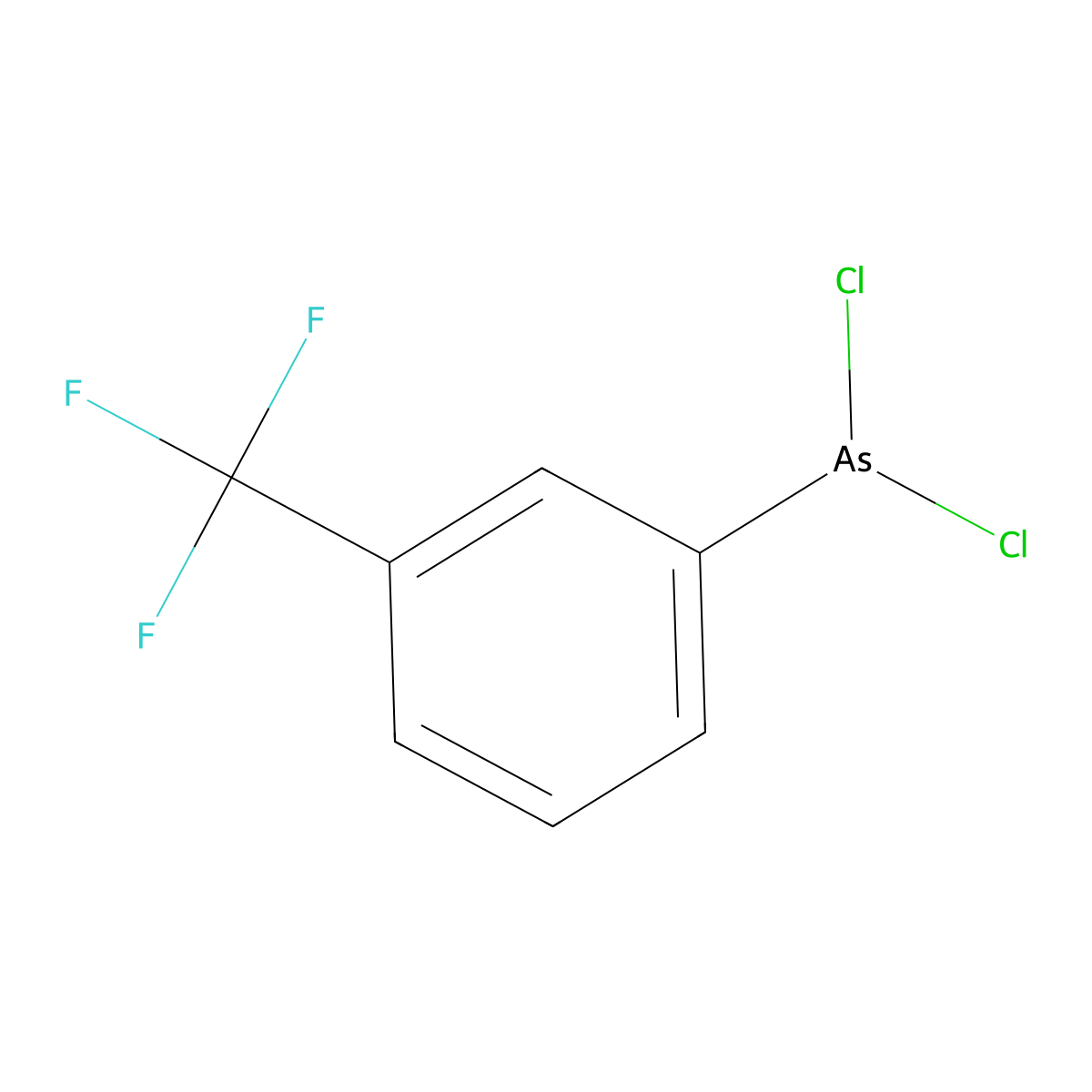 Arsine, dichloro(meta-trifluoromethylphenyl)- molecular structure, CAS 64048-90-4