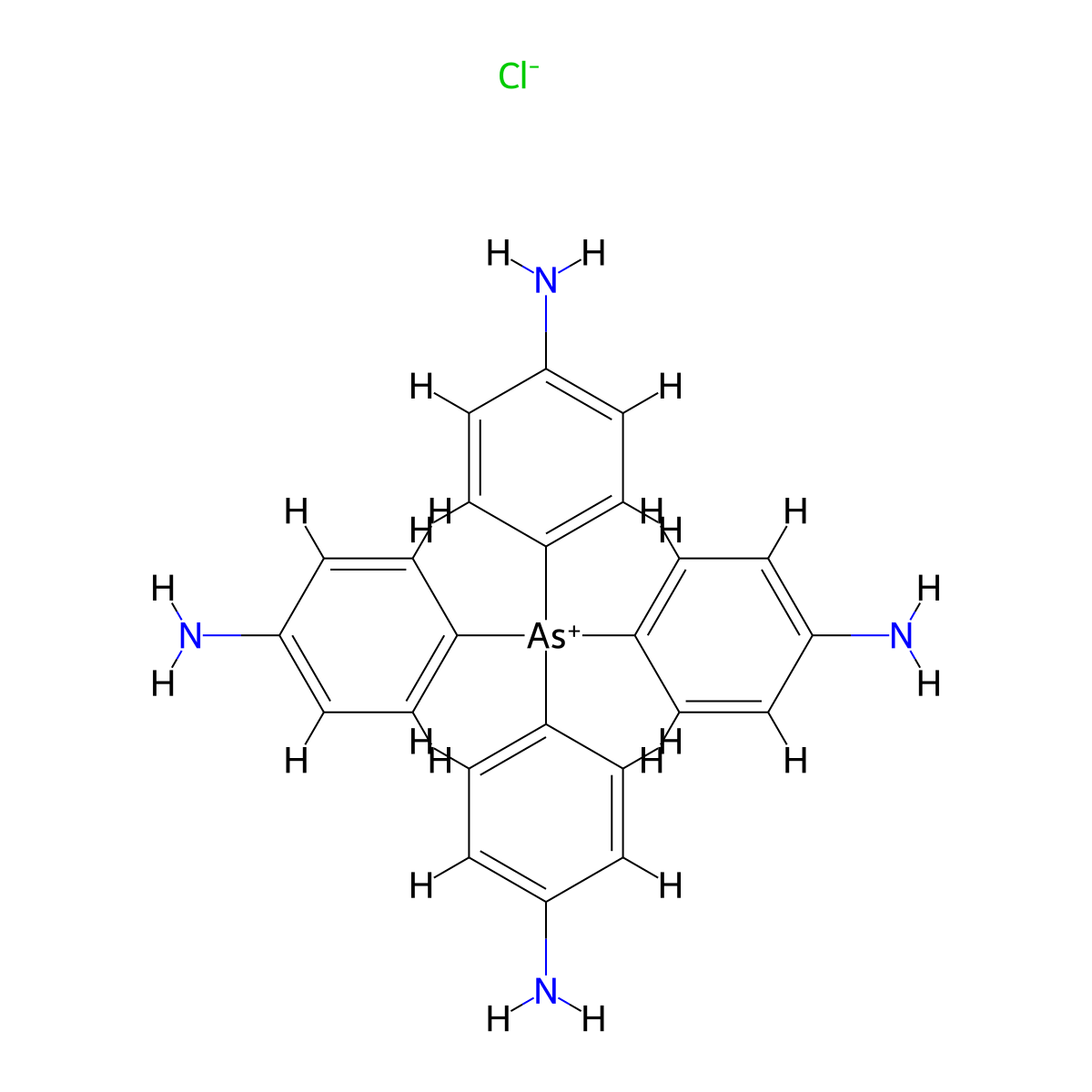 Tetrakis(4-aminophenyl)arsanium chloride molecular structure, CAS 64049-03-2
