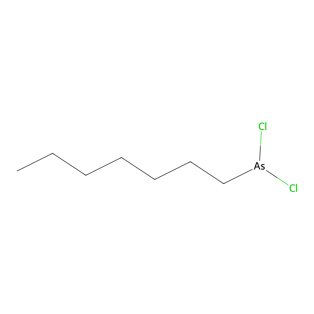 Arsine, dichloroheptyl- molecular structure, CAS 64049-21-4