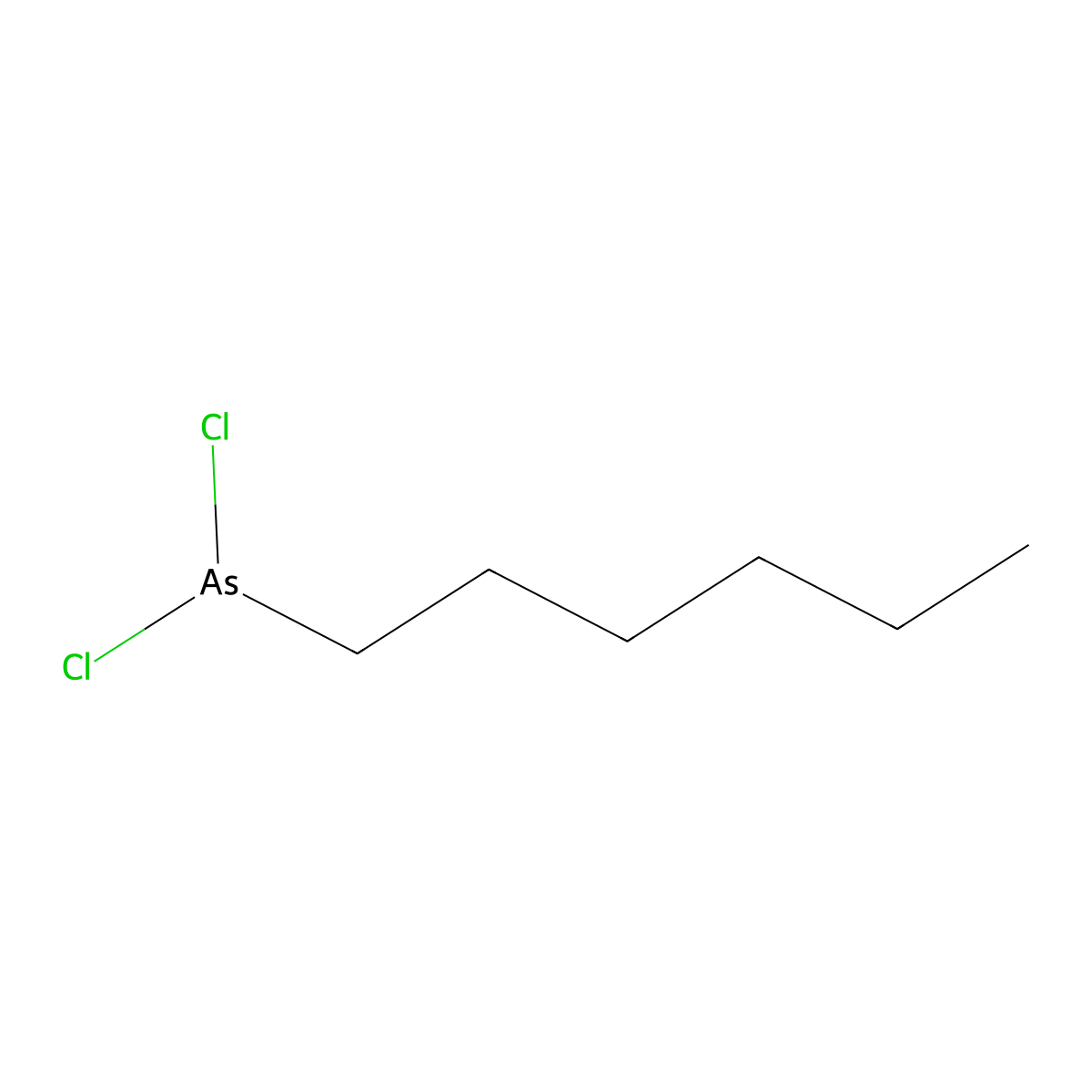Arsine, dichlorohexyl- molecular structure, CAS 64049-22-5