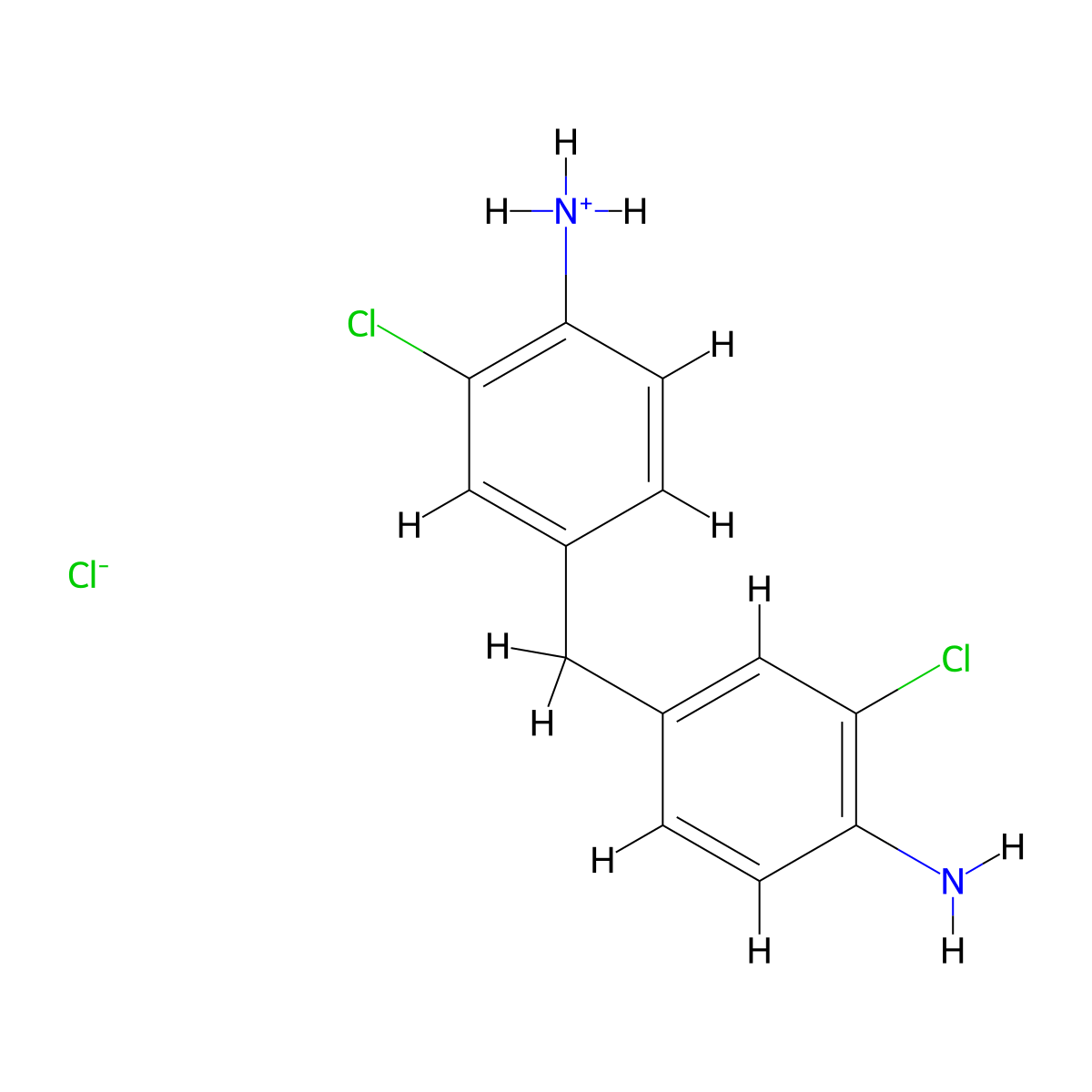 4,4'-Methylene-bis(2-chloroaniline) hydrochloride molecular structure, CAS 64049-29-2