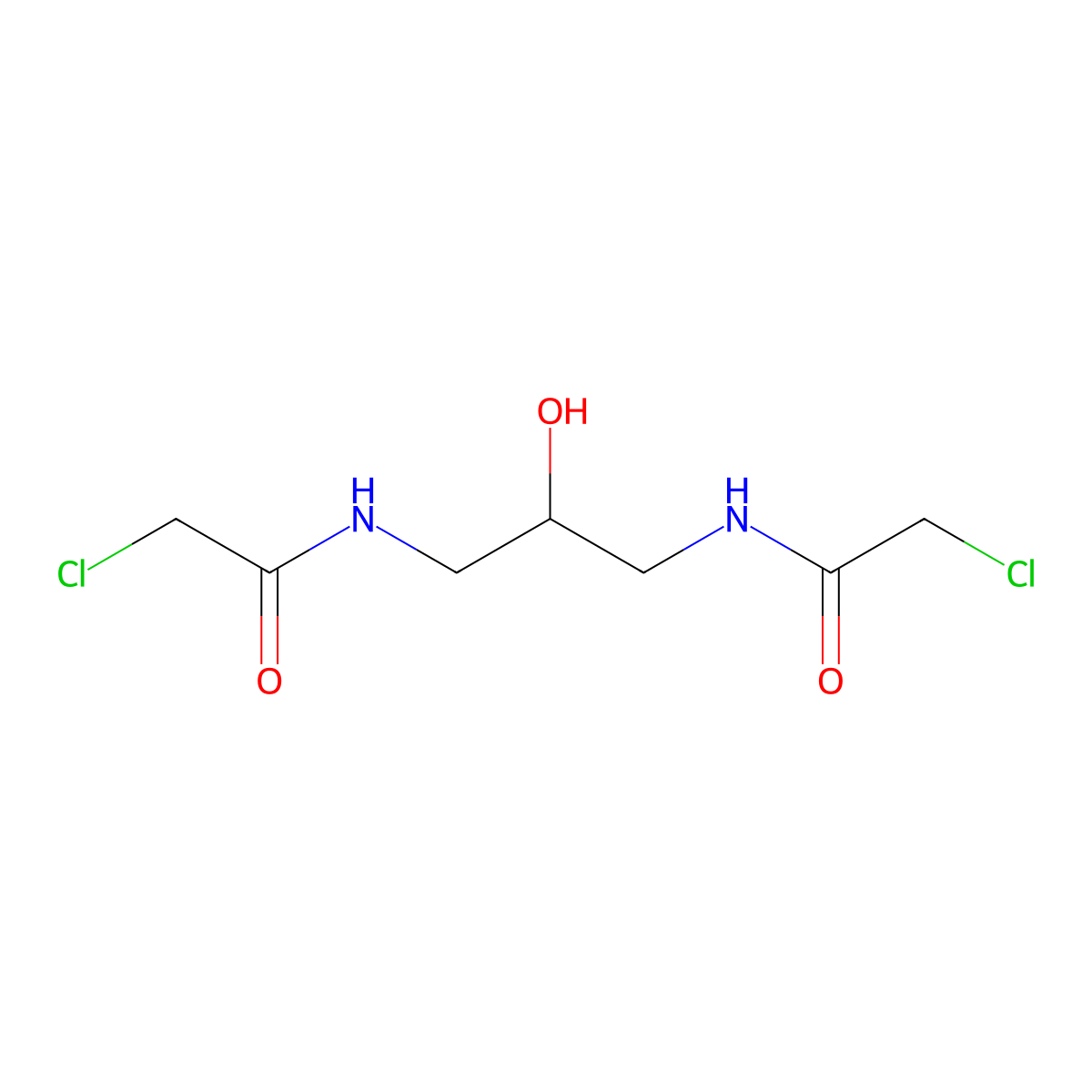 Acetamide, N,N'-(2-hydroxy-1,3-propylene)bis(chloro- molecular structure, CAS 64049-31-6