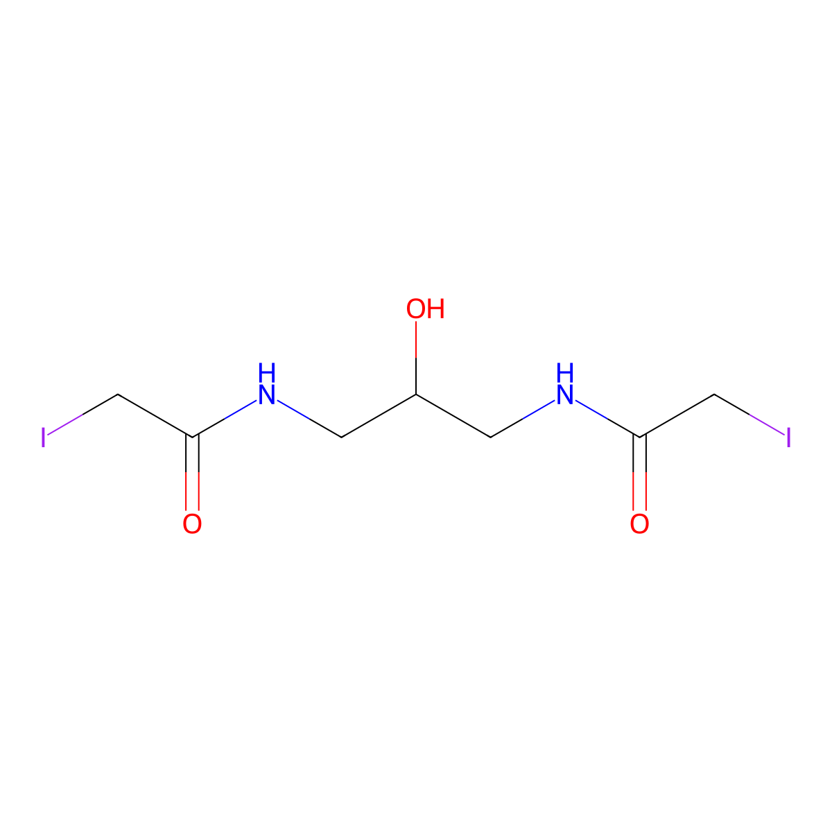 Acetamide, N,N'-(2-hydroxy-1,3-propylene)bis(iodo- molecular structure, CAS 64049-32-7