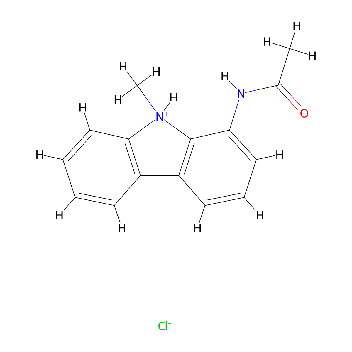 Acetamide, N-(9-methylcarbazolyl)-, hydrochloride molecular structure, CAS 64049-33-8