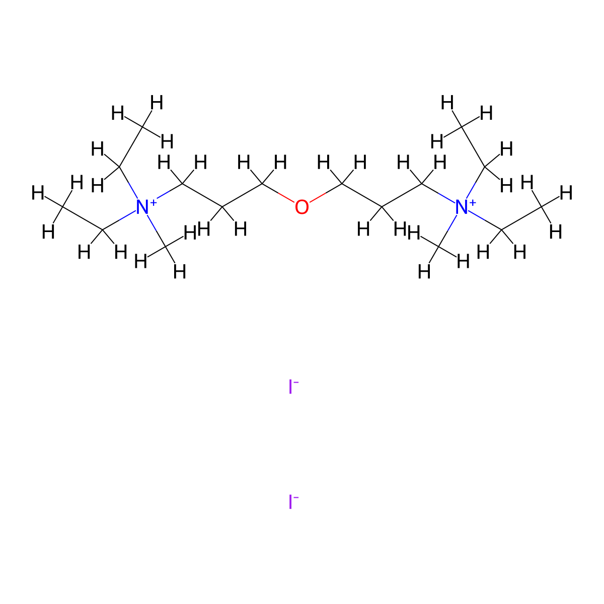 3,3'-Oxybis(N,N-diethyl-N-methylpropan-1-aminium) diiodide molecular structure, CAS 64049-60-1