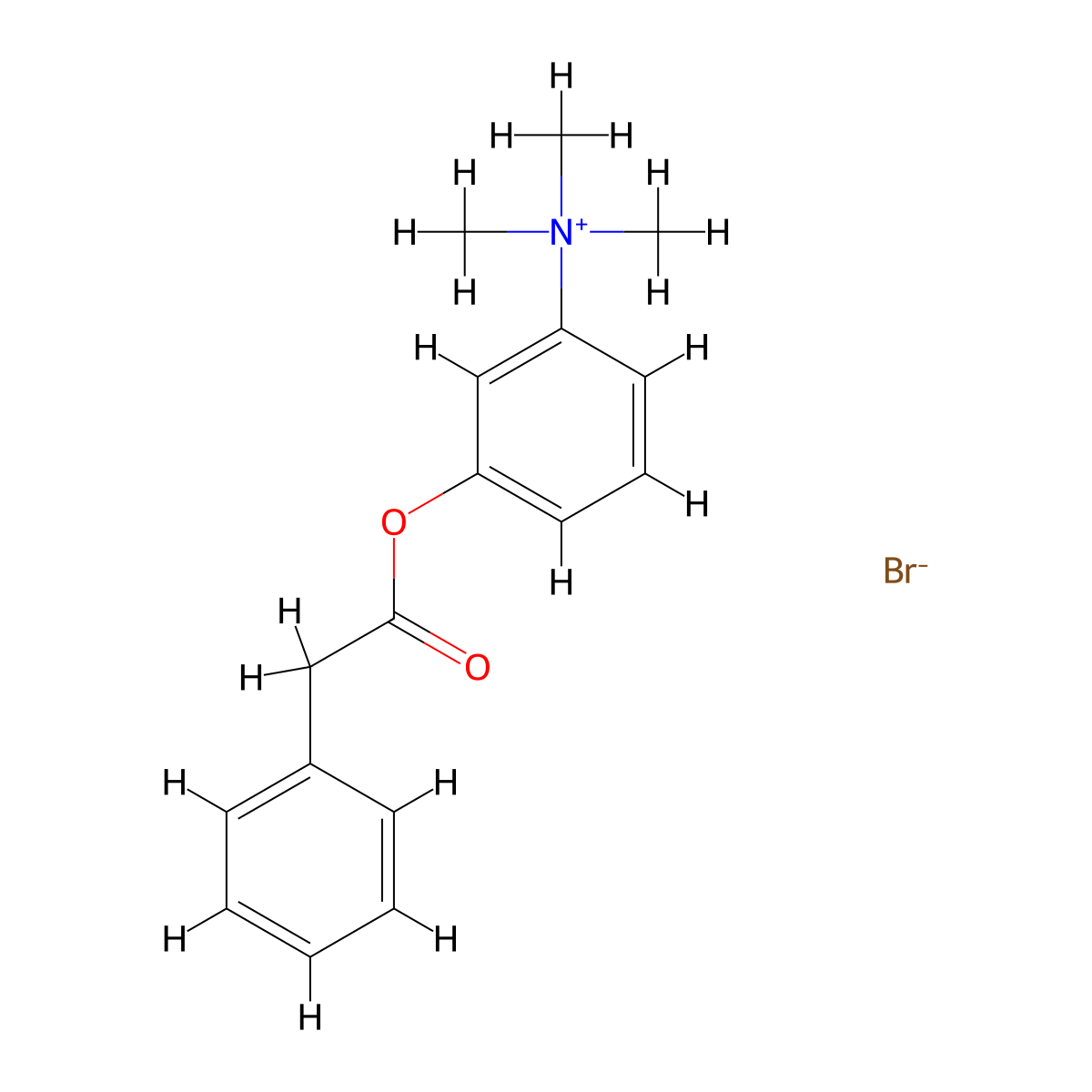 Ammonium, (3-phenylacetoxy)phenyltrimethyl-, bromide molecular structure, CAS 64049-72-5