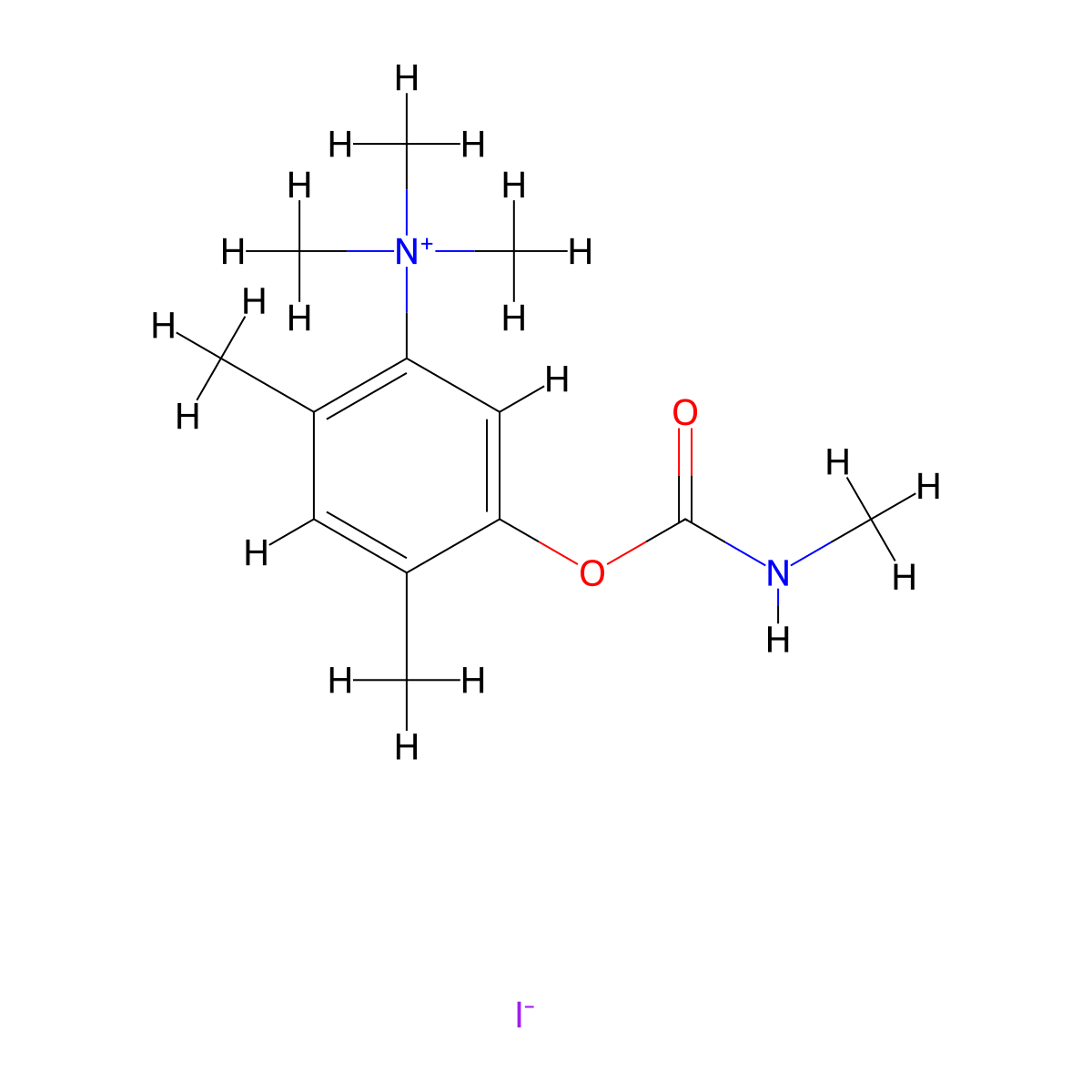 Ammonium, (5-hydroxy-2,4-xylyl)trimethyl-, iodide, methylcarbamate molecular structure, CAS 64049-74-7