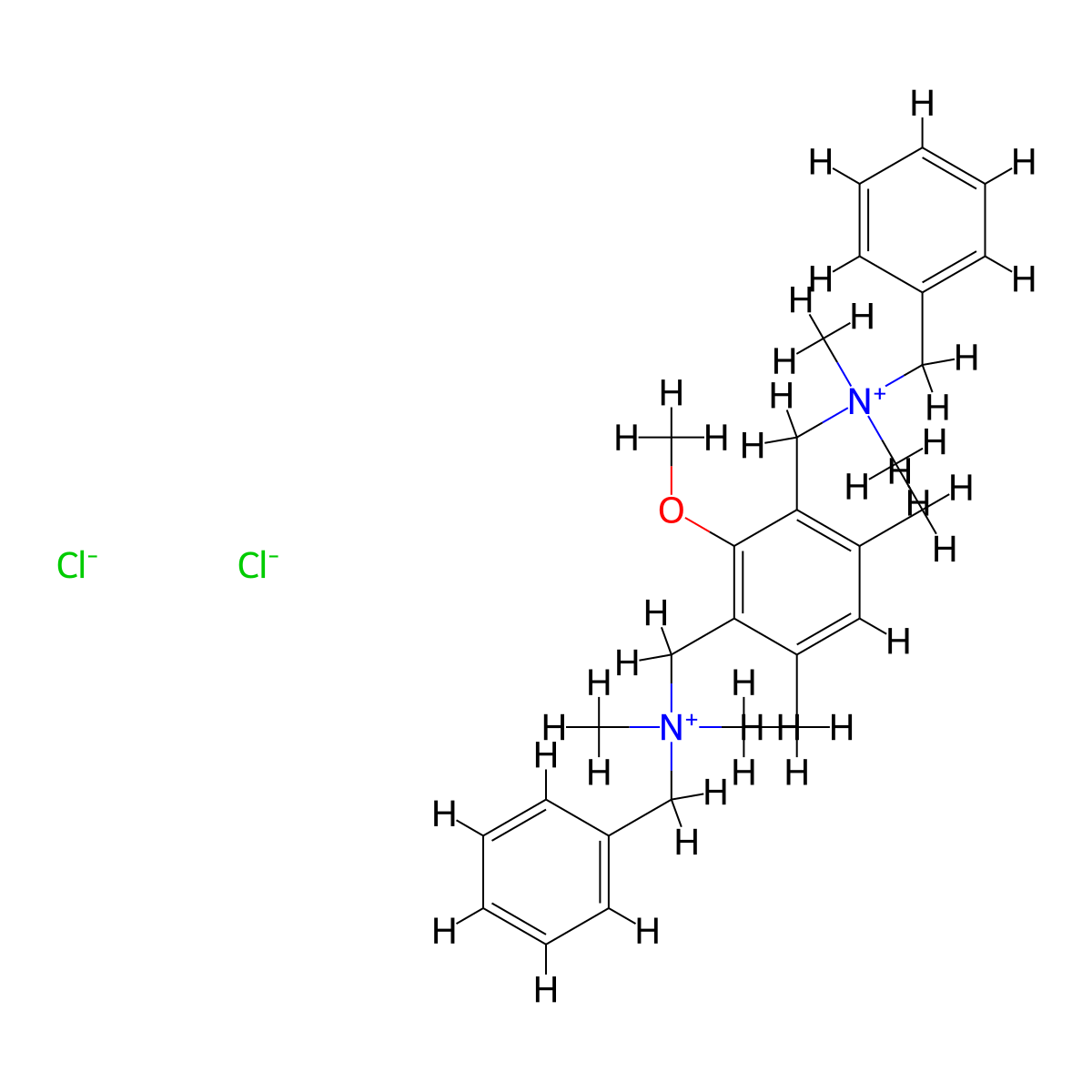 Ammonium, (2-methoxy-4,6-dimethyl-m-xylylene) bis(benzyldimethyl-, chloride molecular structure, CAS 64049-75-8