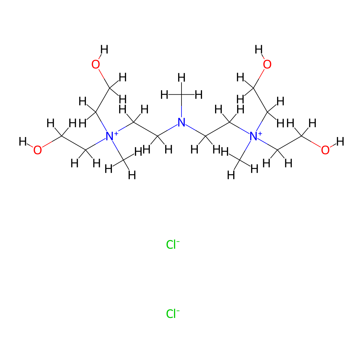 Ammonium, methyliminodiethylenebis(bis(2-hydroxyethyl)methyl-, dichloride molecular structure, CAS 64049-81-6