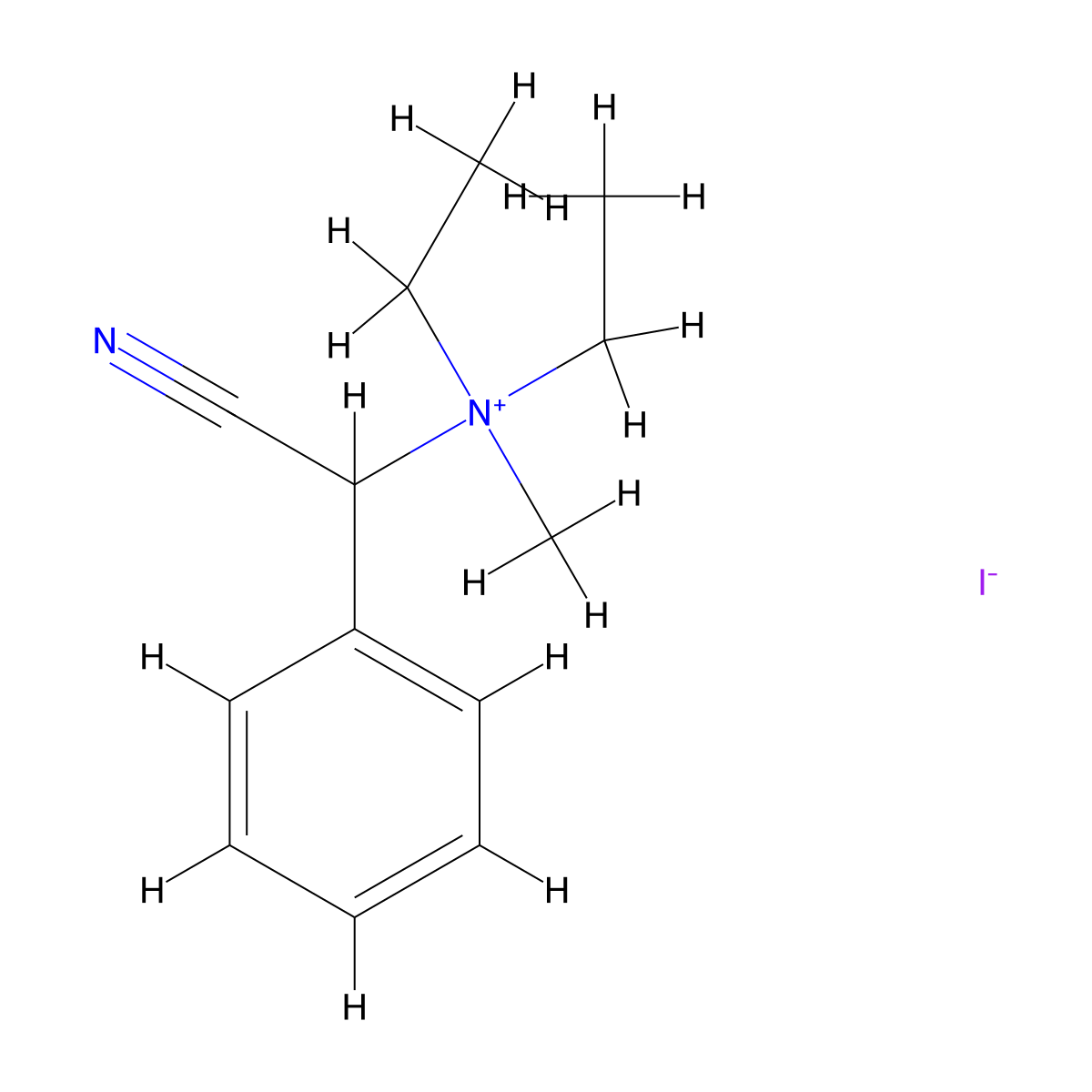 Ammonium, (alpha-cyanobenzyl)diethylmethyl-, iodide molecular structure, CAS 64049-87-2