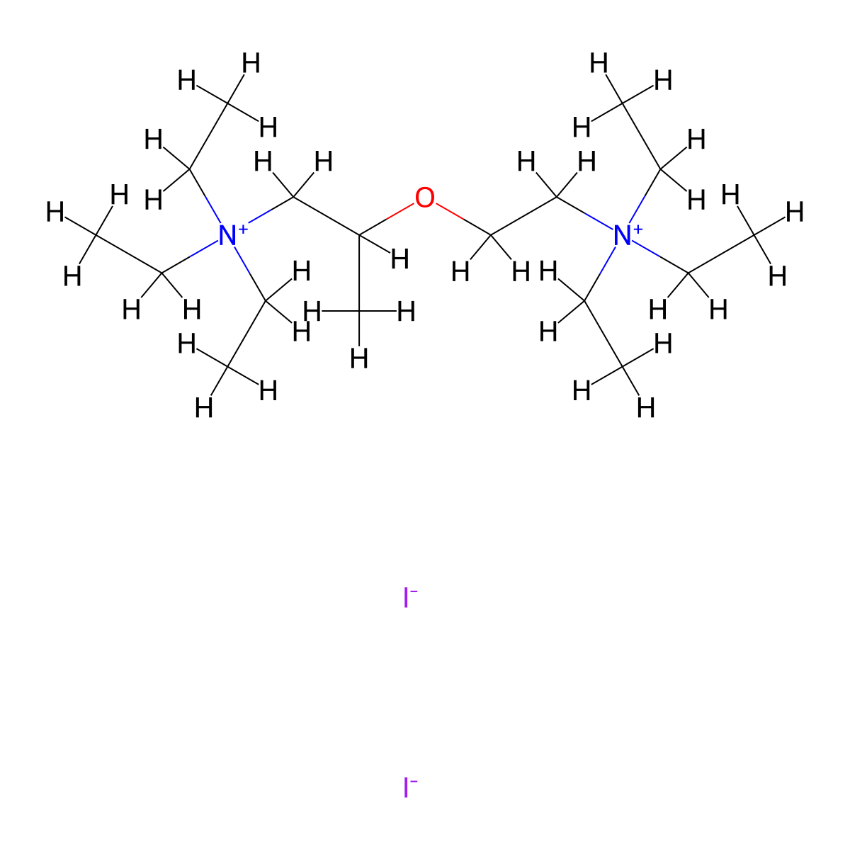 Ammonium, (2-methyl-2-(2-(triethylammonio)ethoxy)ethyl)triethyl-, diiodide molecular structure, CAS 64049-89-4