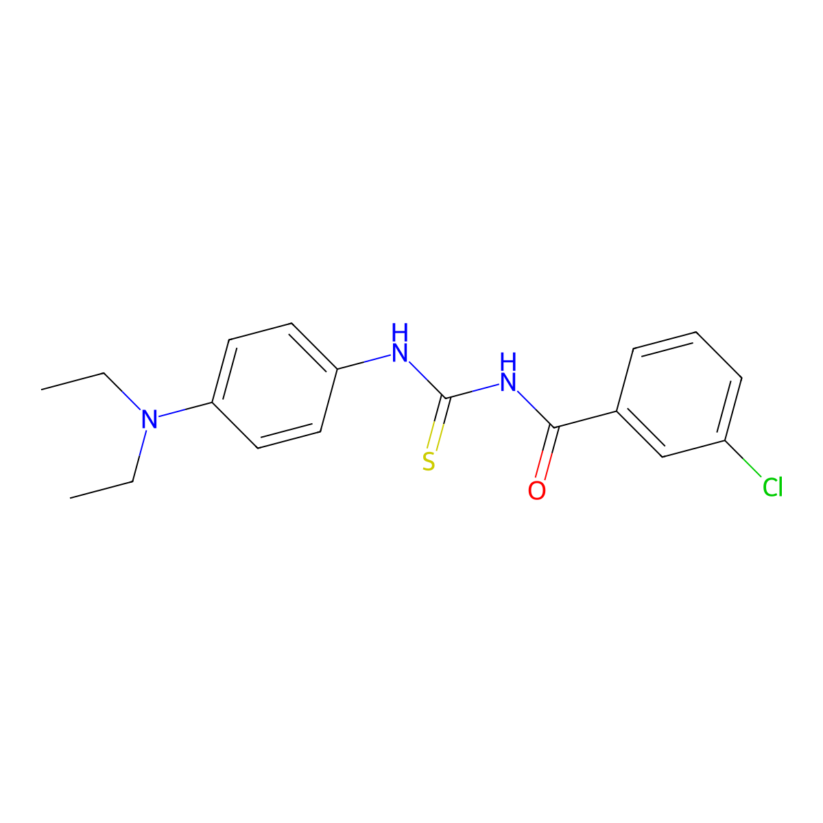 3-chloro-N-{[4-(diethylamino)phenyl]carbamothioyl}benzamide molecular structure, CAS 6405-13-6