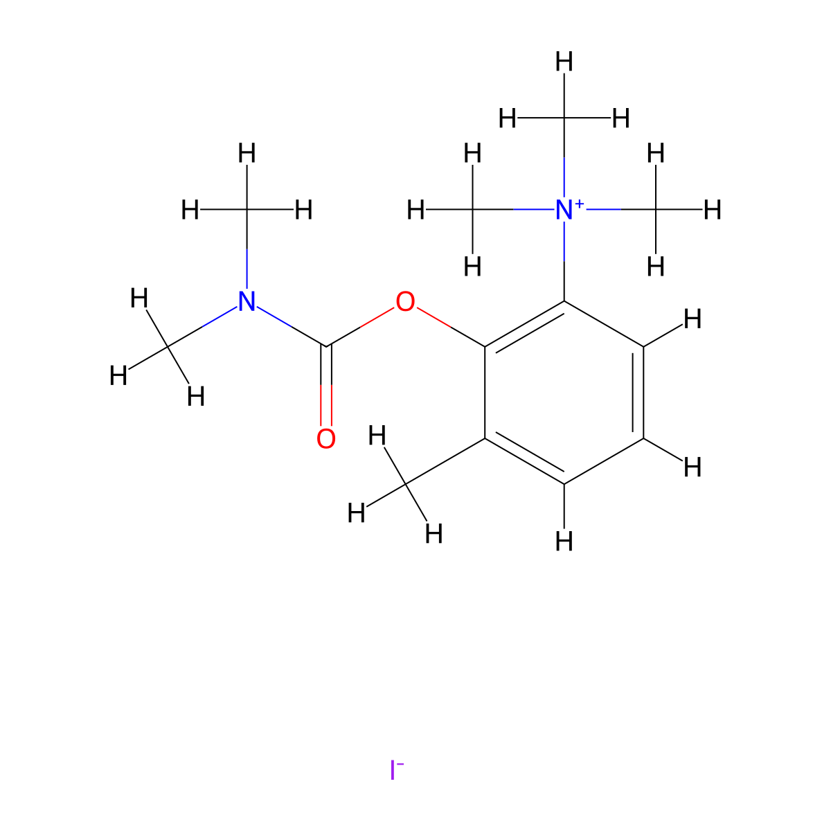 Ammonium, (2-hydroxy-3-tolyl)trimethyl-, iodide, dimethylcarbamate molecular structure, CAS 64050-06-2