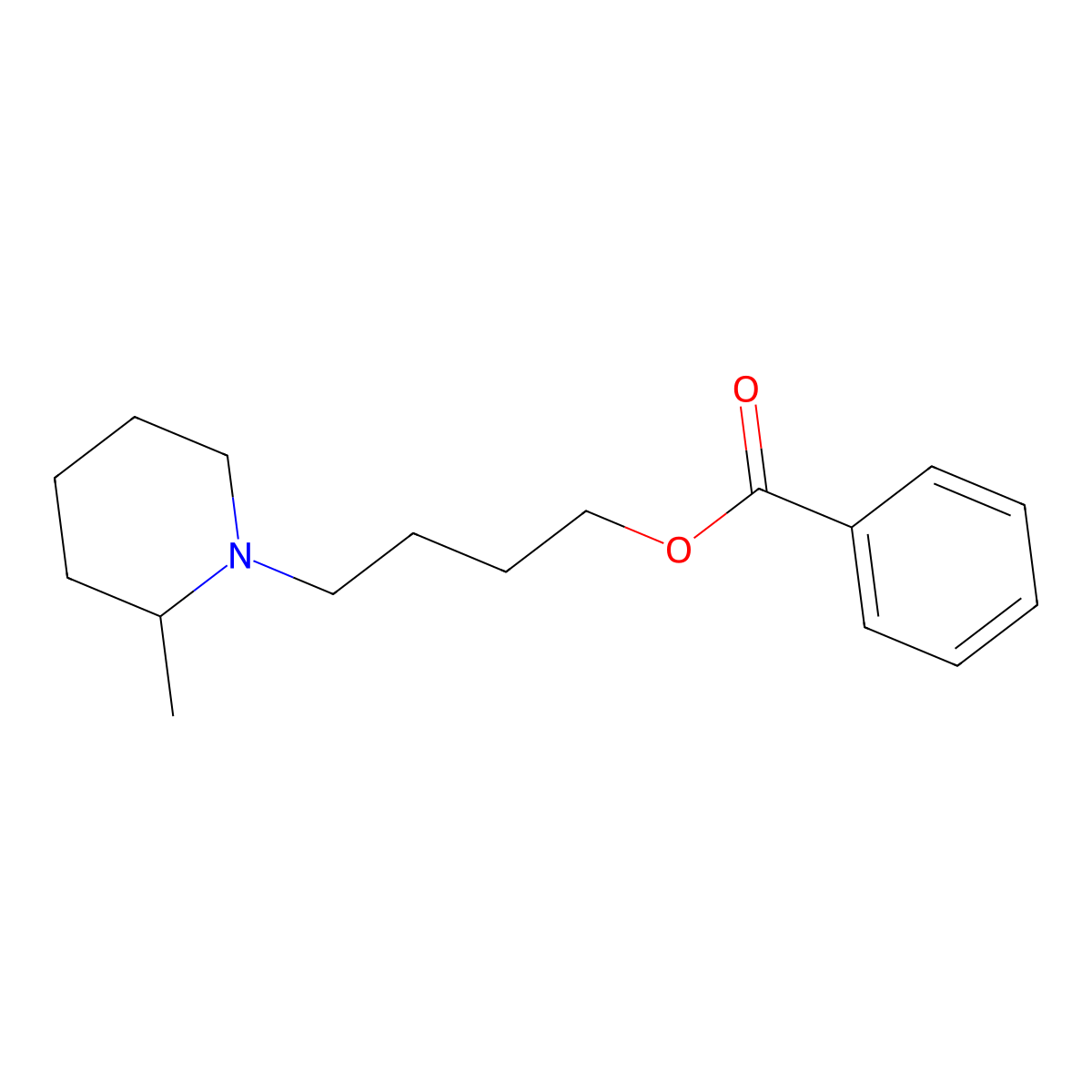 4-(2-Methylpiperidin-1-yl)butyl benzoate molecular structure, CAS 64050-30-2