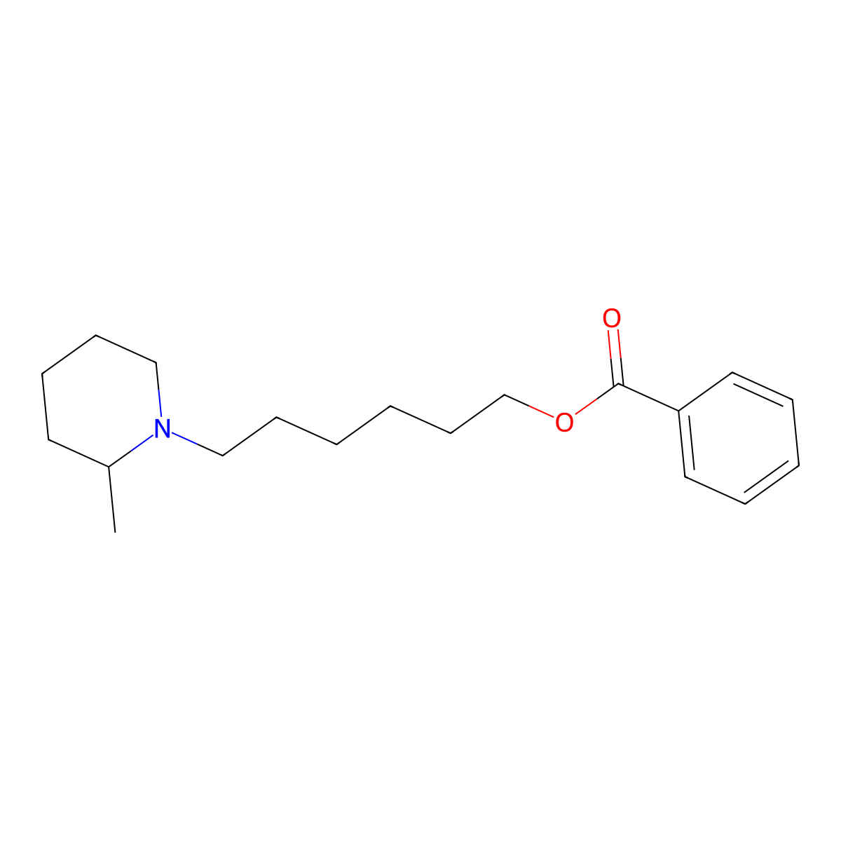 6-(2-Methylpiperidin-1-yl)hexyl benzoate molecular structure, CAS 64050-32-4
