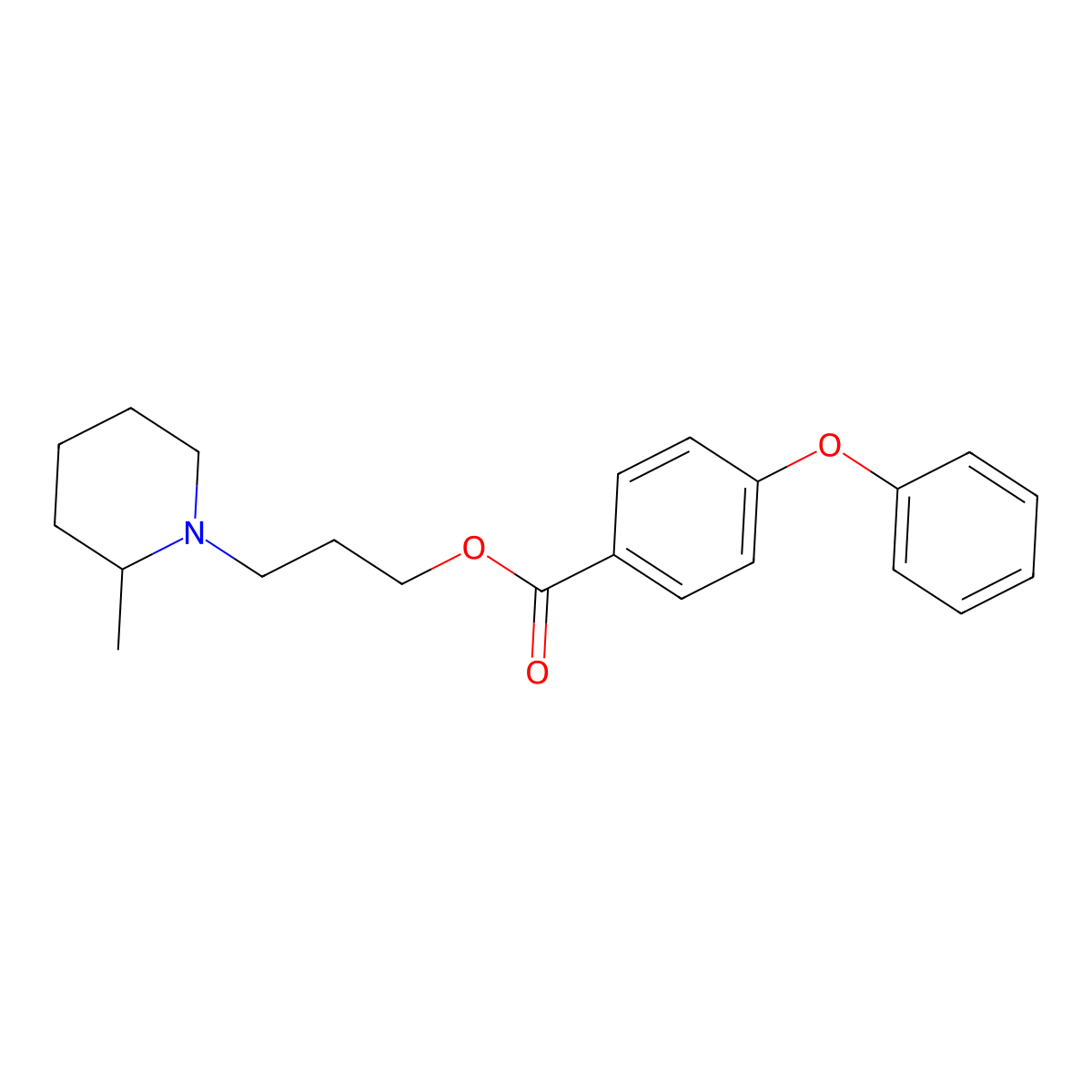 3-(2-Methylpiperidin-1-yl)propyl 4-phenoxybenzoate molecular structure, CAS 64050-40-4