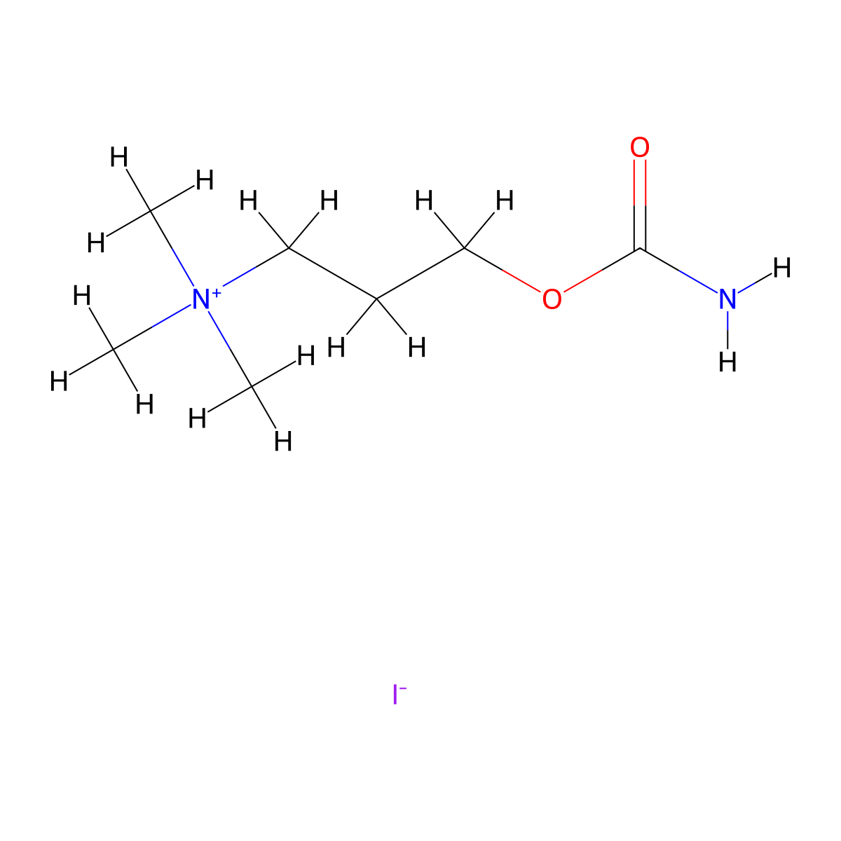 Ammonium, (3-hydroxypropyl)trimethyl-, iodide, carbamate molecular structure, CAS 64050-88-0