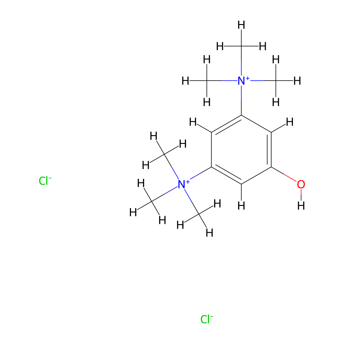 3,5-Bis(trimethylazaniumyl)phenolate chloride--hydrogen chloride (1/1/1) molecular structure, CAS 64050-96-0