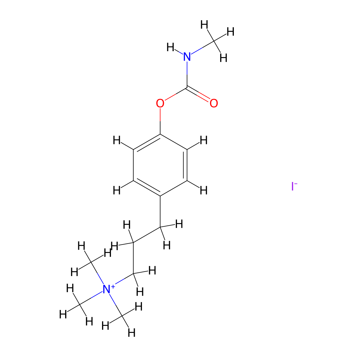 Ammonium, (3-(4-hydroxyphenyl)propyl)trimethyl-, iodide, methylcarbamate molecular structure, CAS 64051-02-1
