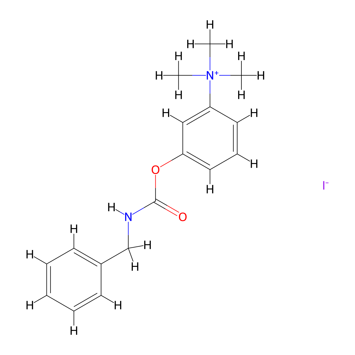 Ammonium, (m-hydroxyphenyl)trimethyl-, iodide, benzylcarbamate molecular structure, CAS 64051-08-7