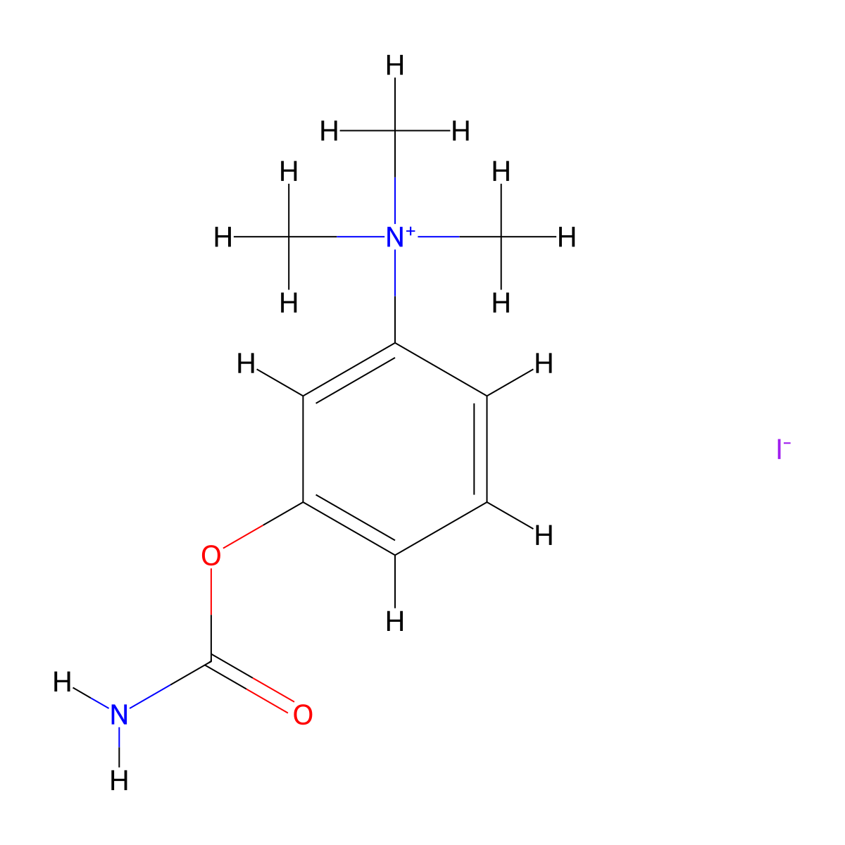 Ammonium, (m-hydroxyphenyl)trimethyl-, iodide, carbamate molecular structure, CAS 64051-09-8