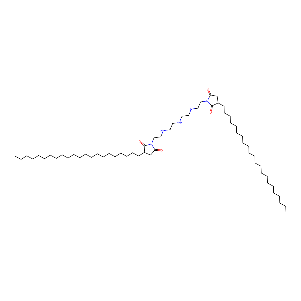 2,5-Pyrrolidinedione, 1,1'-(iminobis(2,1-ethanediylimino-2,1-ethanediyl))bis(3-(docosen-1-yl)- molecular structure, CAS 64051-42-9